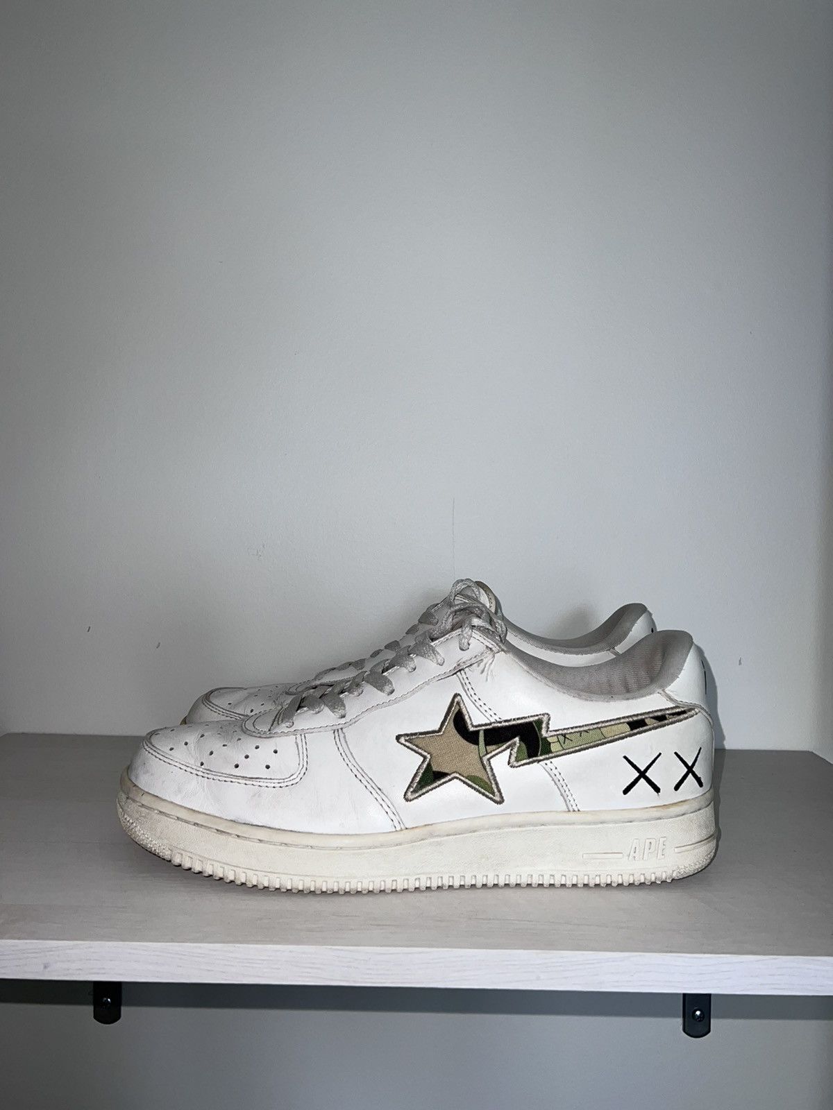 image of Bape x Kaws Bapesta Shoes in White, Men's (Size 11)