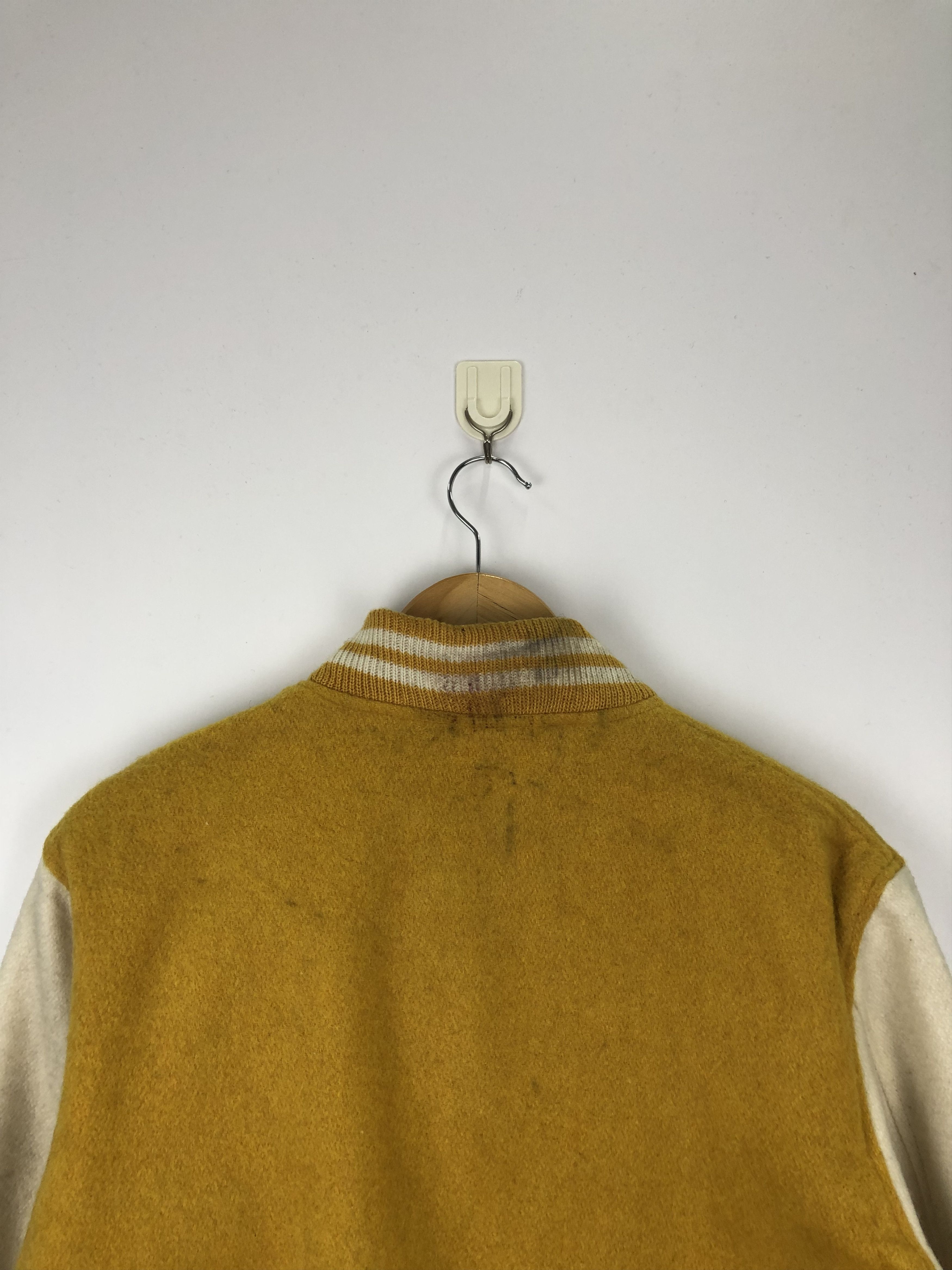 Japanese Brand Vintage 90s Japanese Brand Wool Varsity Jacket Yellow V0410 Size US M / EU 48-50 / 2 - 9 Thumbnail