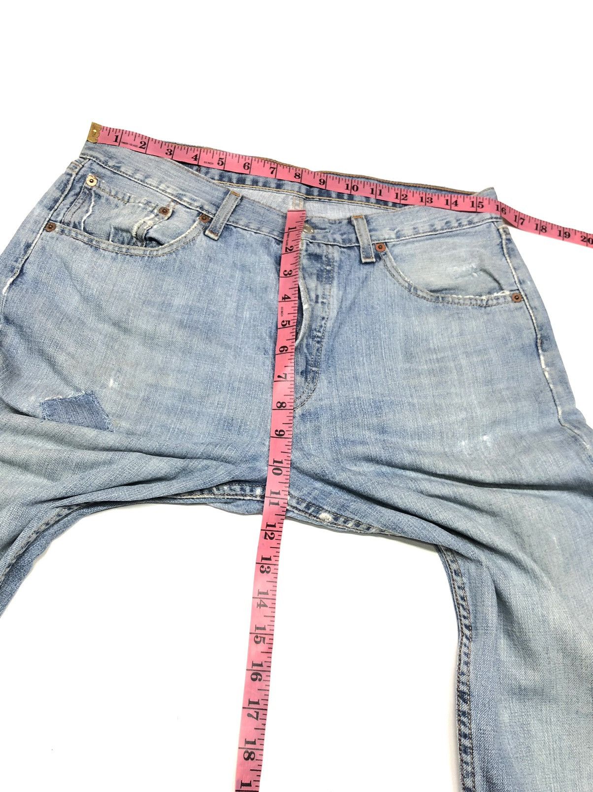 Levi's × Vintage VINTAGE LEVI’S 501 LIGHT BLUE WASH DISSTRESSED DENIM Size US 32 / EU 48 - 16 Thumbnail