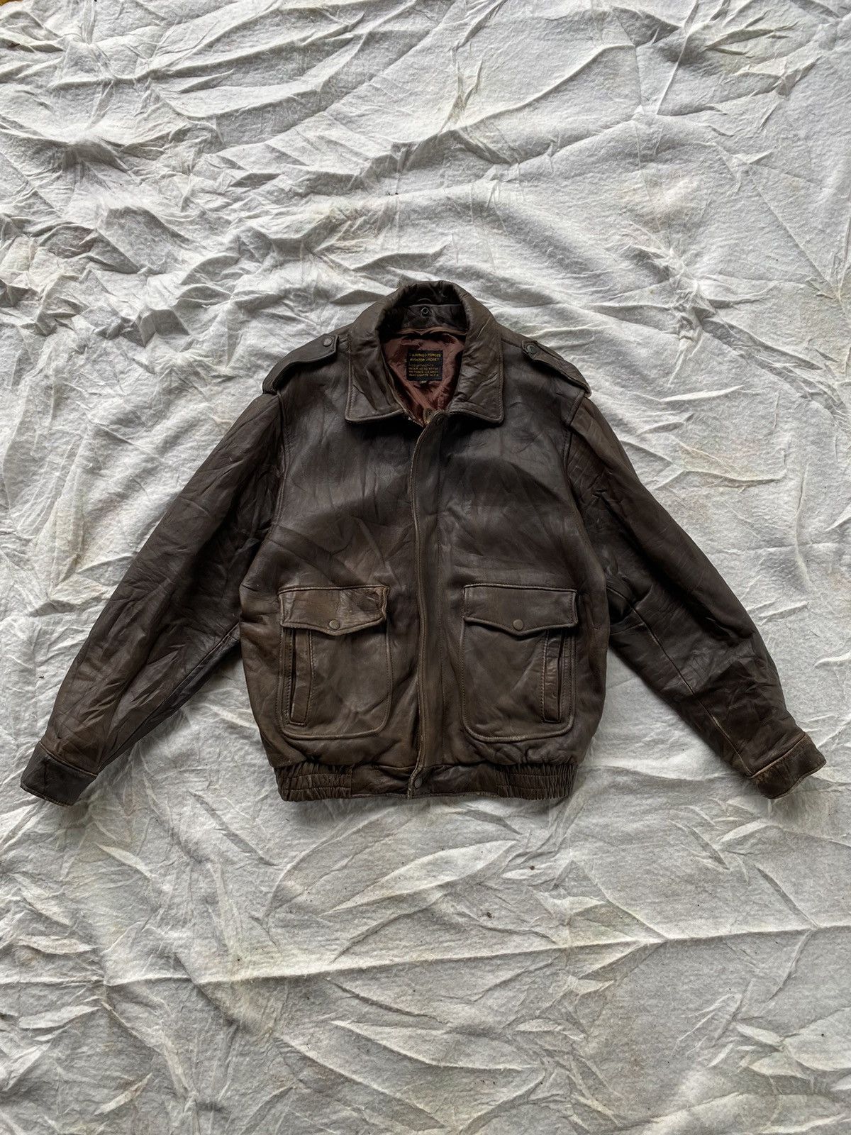 Vintage GK143🔥VINTAGE US ARMED FORCES AVIATOR JACKET Size US S / EU 44-46 / 1 - 2 Thumbnail