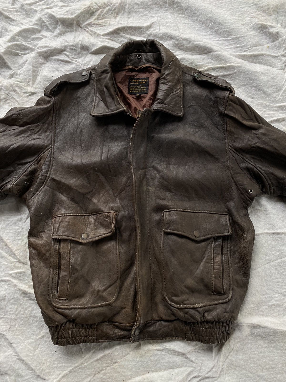 Vintage GK143🔥VINTAGE US ARMED FORCES AVIATOR JACKET Size US S / EU 44-46 / 1 - 3 Thumbnail