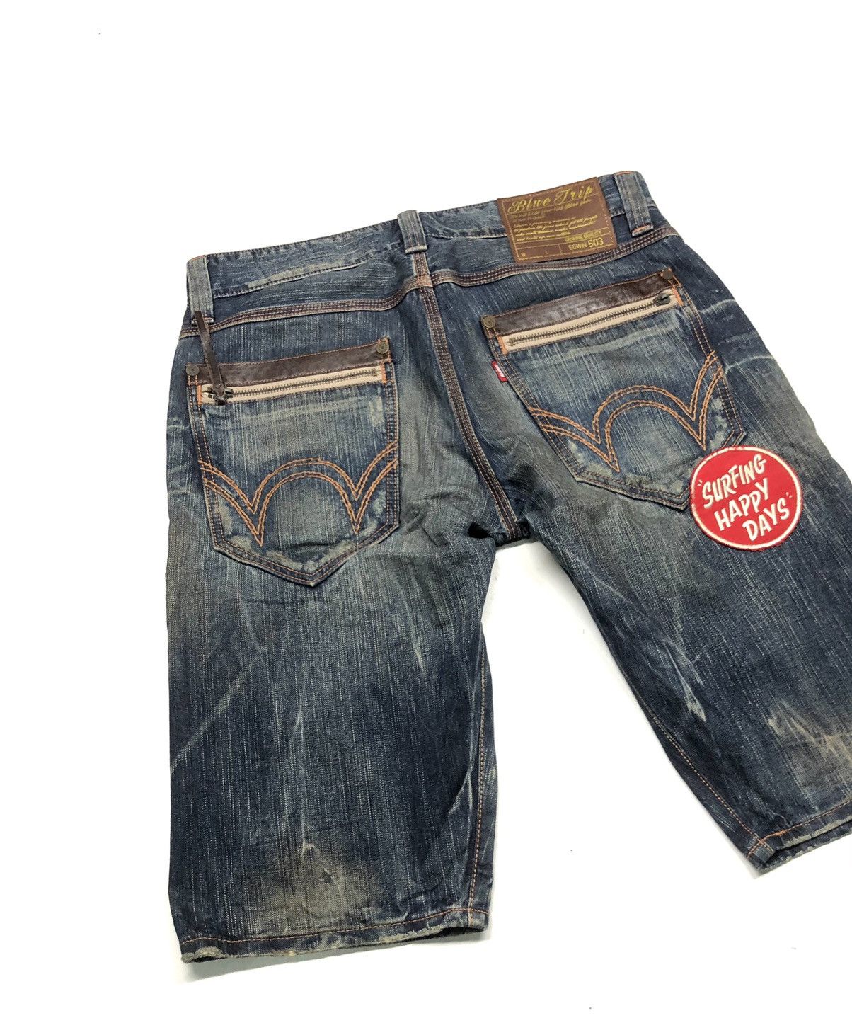 Edwin × Vintage VINTAGE EDWIN BLUE TRIP SURFING STAR SHORT DISSTRESED DENIM Size US 34 / EU 50 - 2 Thumbnail