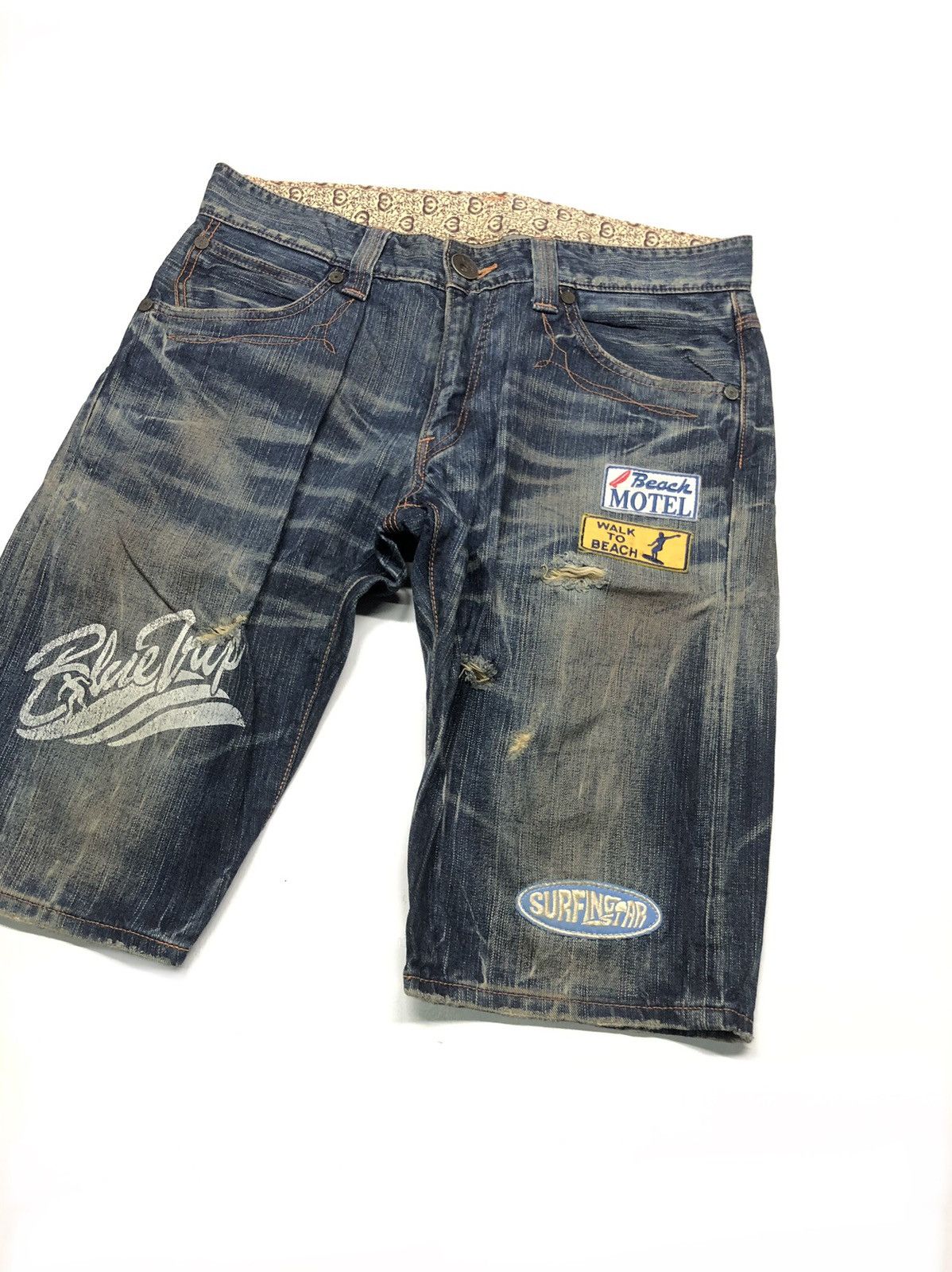 Edwin × Vintage VINTAGE EDWIN BLUE TRIP SURFING STAR SHORT DISSTRESED DENIM Size US 34 / EU 50 - 10 Thumbnail