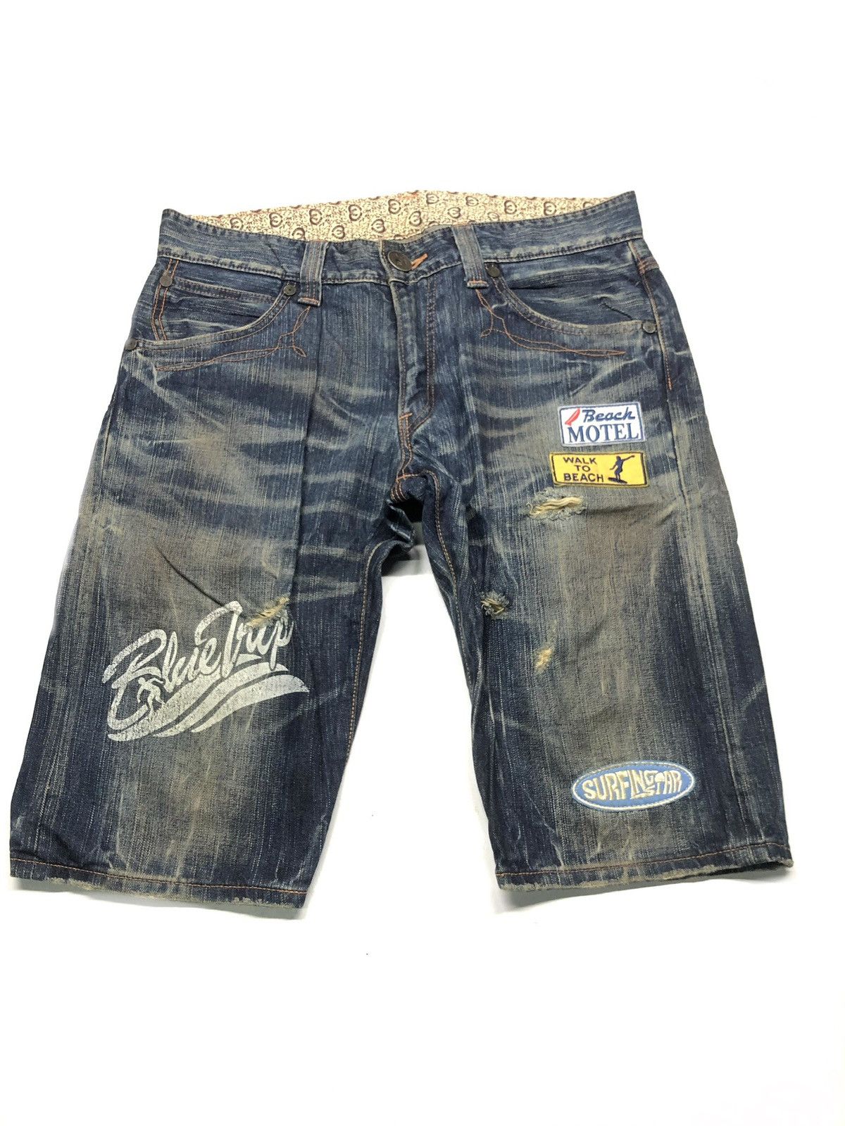 Edwin × Vintage VINTAGE EDWIN BLUE TRIP SURFING STAR SHORT DISSTRESED DENIM Size US 34 / EU 50 - 8 Thumbnail