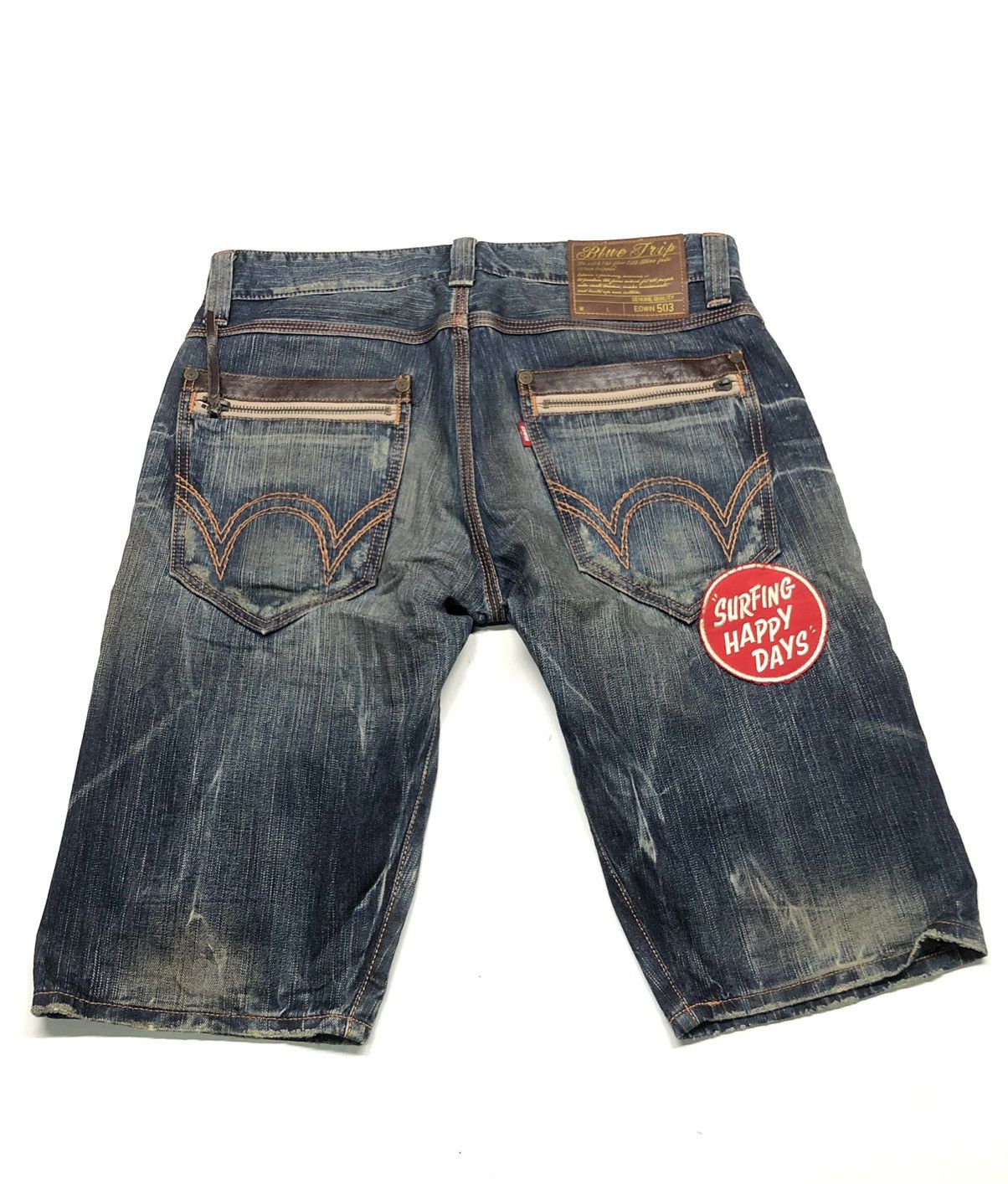 Edwin × Vintage VINTAGE EDWIN BLUE TRIP SURFING STAR SHORT DISSTRESED DENIM Size US 34 / EU 50 - 1 Thumbnail