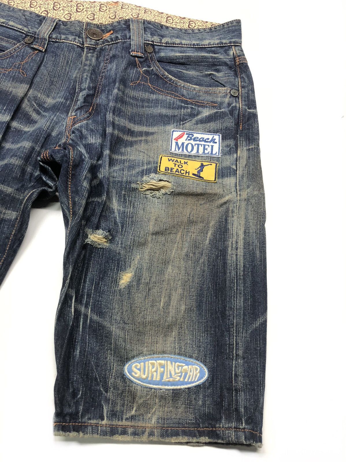 Edwin × Vintage VINTAGE EDWIN BLUE TRIP SURFING STAR SHORT DISSTRESED DENIM Size US 34 / EU 50 - 12 Thumbnail