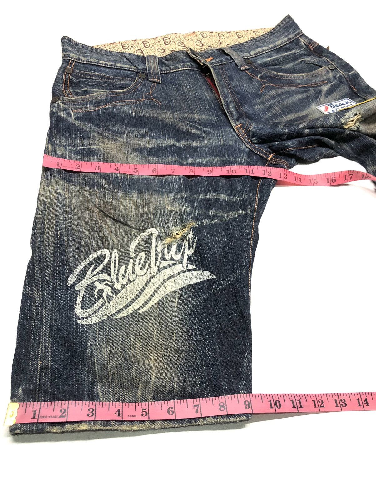Edwin × Vintage VINTAGE EDWIN BLUE TRIP SURFING STAR SHORT DISSTRESED DENIM Size US 34 / EU 50 - 19 Thumbnail