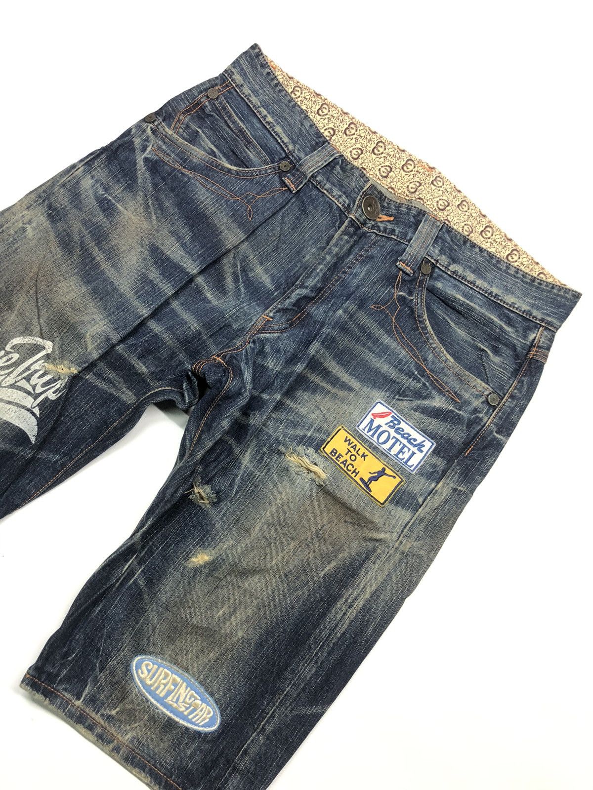 Edwin × Vintage VINTAGE EDWIN BLUE TRIP SURFING STAR SHORT DISSTRESED DENIM Size US 34 / EU 50 - 11 Thumbnail