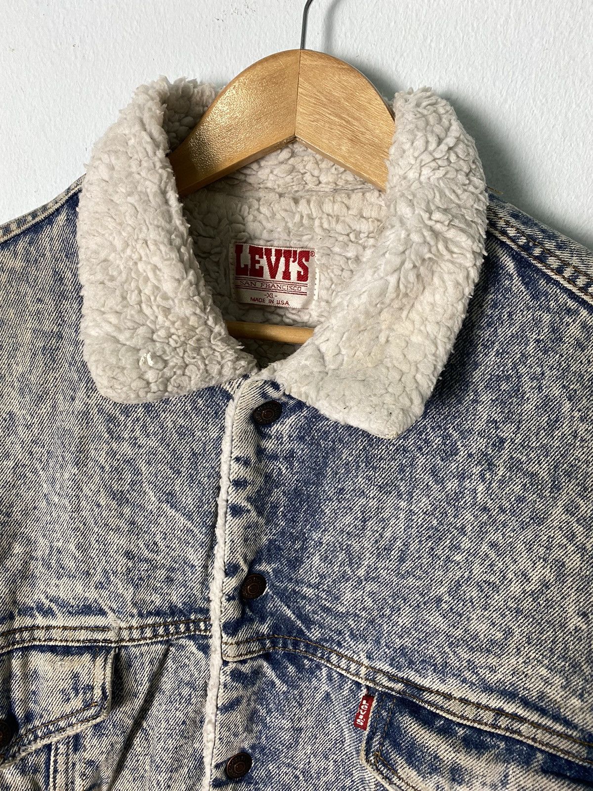 Levi's Vintage Clothing × Vintage Vintage Levis Sherpa Denim Made In Usa Jacket Size US L / EU 52-54 / 3 - 3 Thumbnail