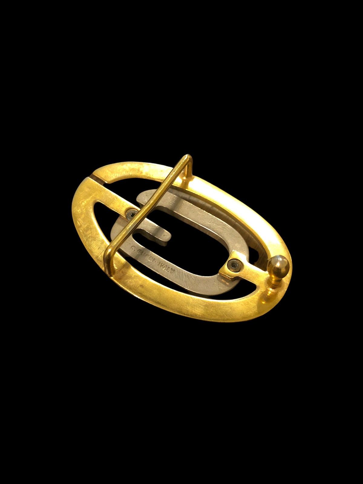 Gucci GRAIL🔥80s Gucci 🇮🇹 G Logo Brass Buckle Leather Belt Size ONE SIZE - 3 Thumbnail