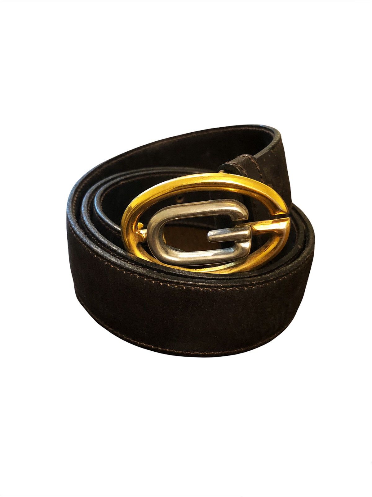 Gucci GRAIL🔥80s Gucci 🇮🇹 G Logo Brass Buckle Leather Belt Size ONE SIZE - 1 Thumbnail