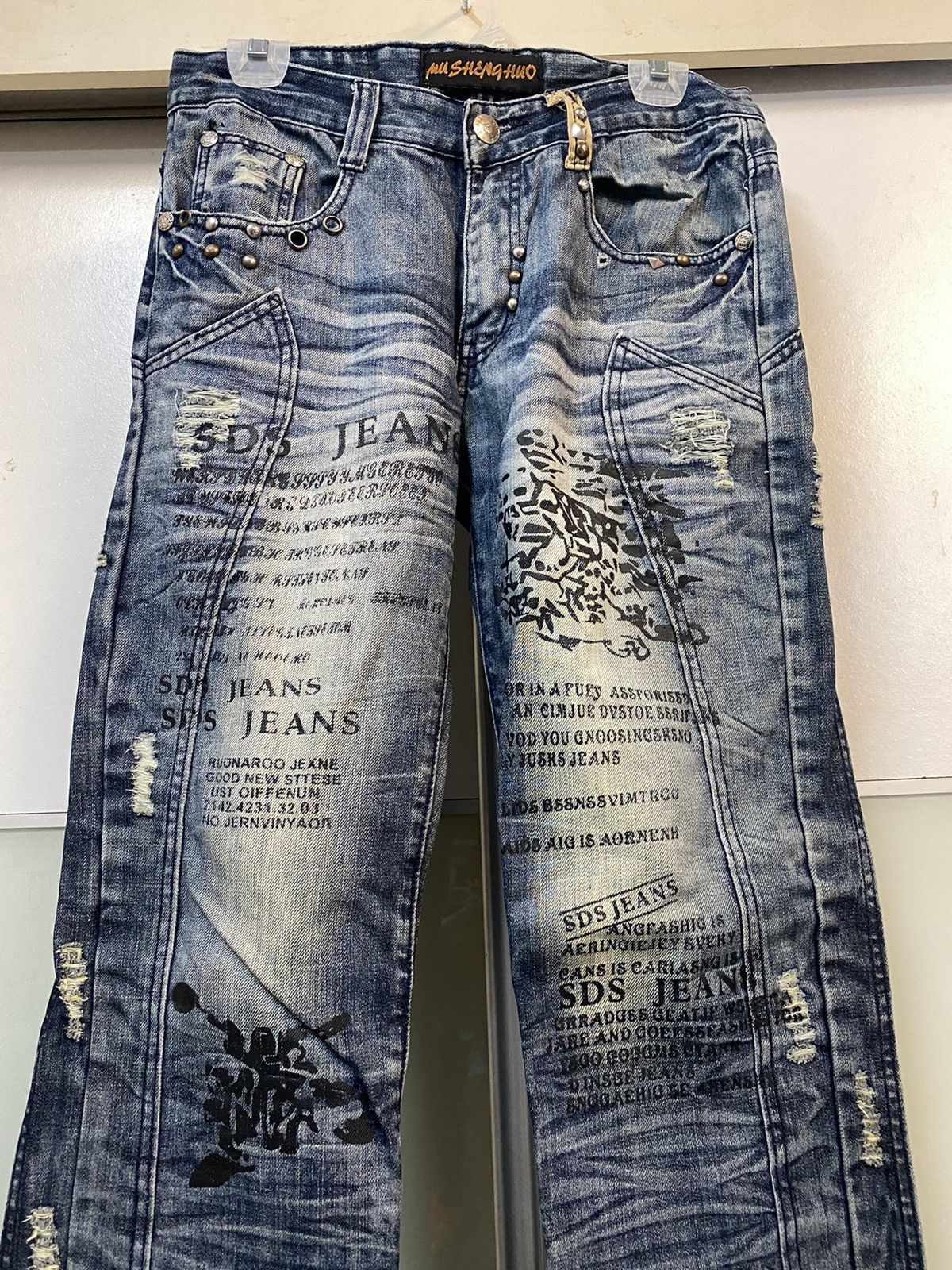 Japanese Brand × Seditionaries Rare Design🔥 Japanese Brand Distressed Denim Printed Size US 30 / EU 46 - 3 Thumbnail