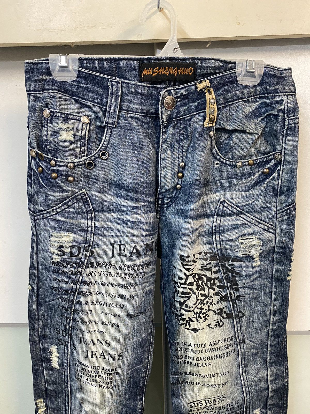 Japanese Brand × Seditionaries Rare Design🔥 Japanese Brand Distressed Denim Printed Size US 30 / EU 46 - 2 Thumbnail