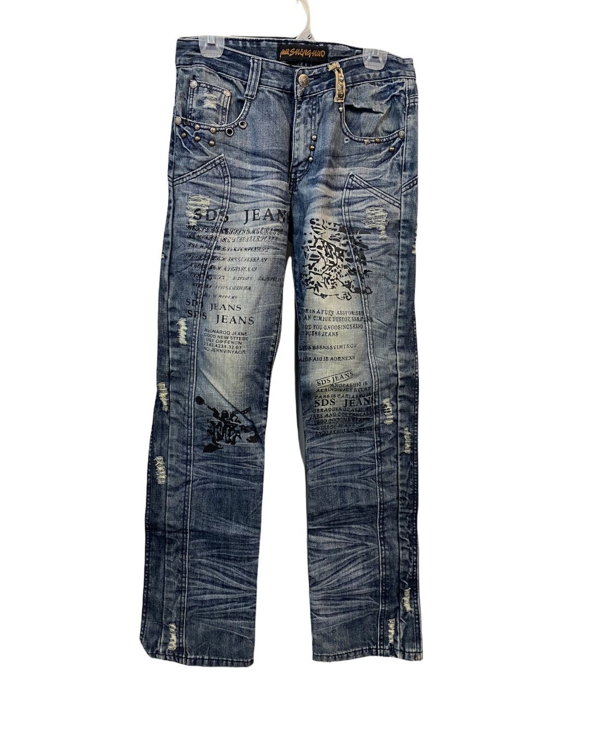 Japanese Brand × Seditionaries Rare Design🔥 Japanese Brand Distressed Denim Printed Size US 30 / EU 46 - 1 Thumbnail