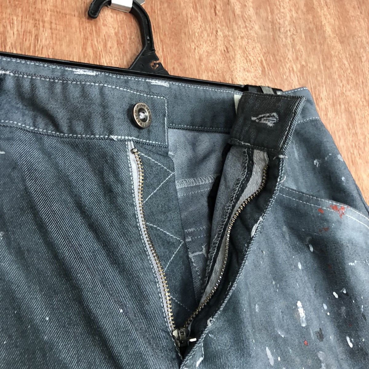 Japanese Brand DL Fine Assist Blue Faded painter thrashed Cargo Pants #c744 Size US 31 - 9 Thumbnail