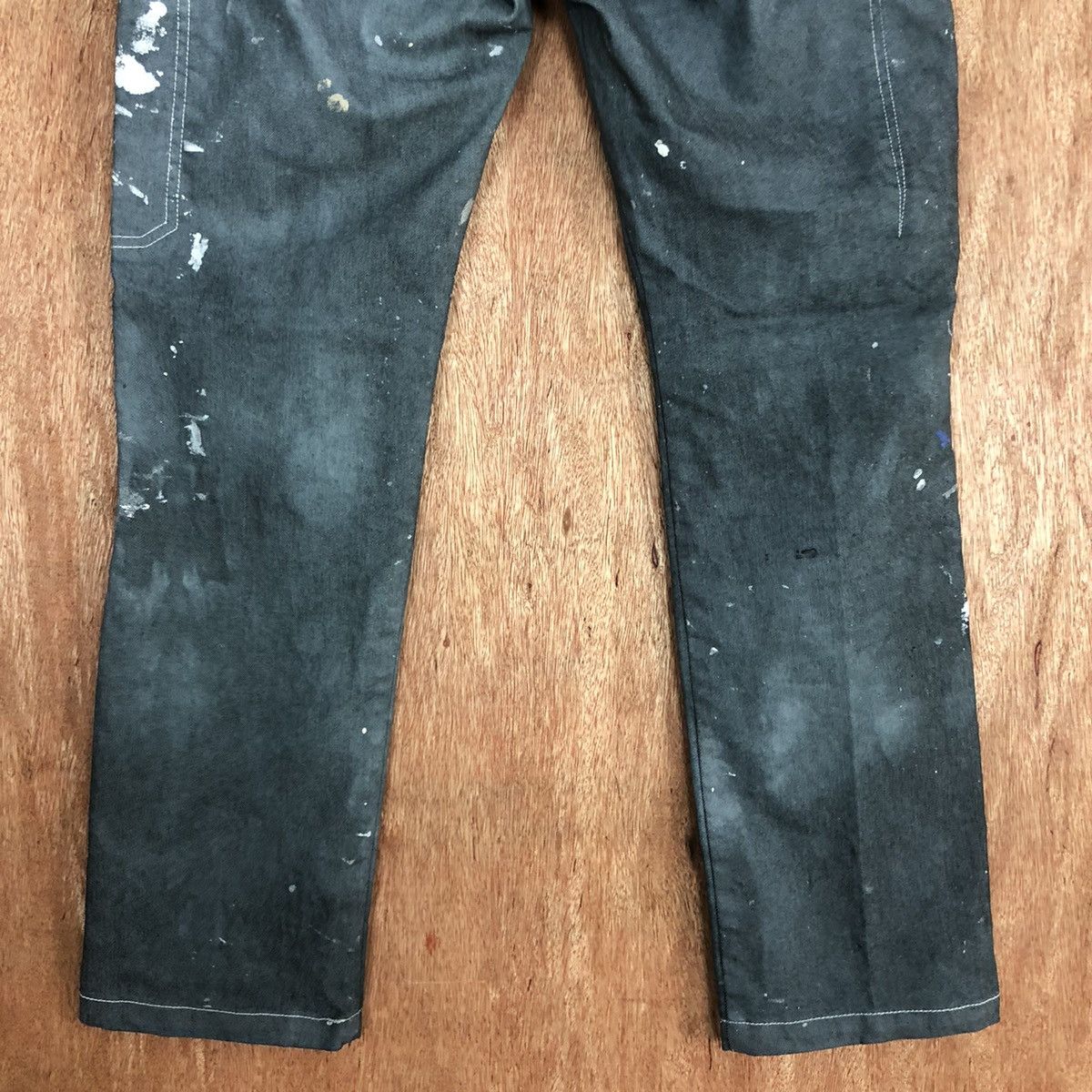 Japanese Brand DL Fine Assist Blue Faded painter thrashed Cargo Pants #c744 Size US 31 - 12 Thumbnail