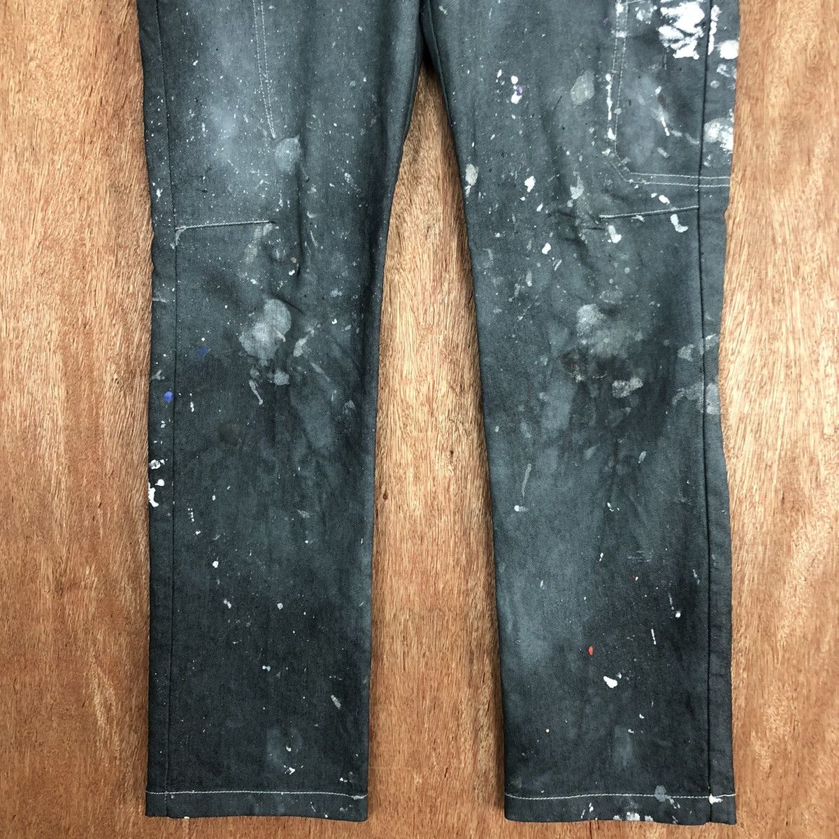 Japanese Brand DL Fine Assist Blue Faded painter thrashed Cargo Pants #c744 Size US 31 - 3 Thumbnail