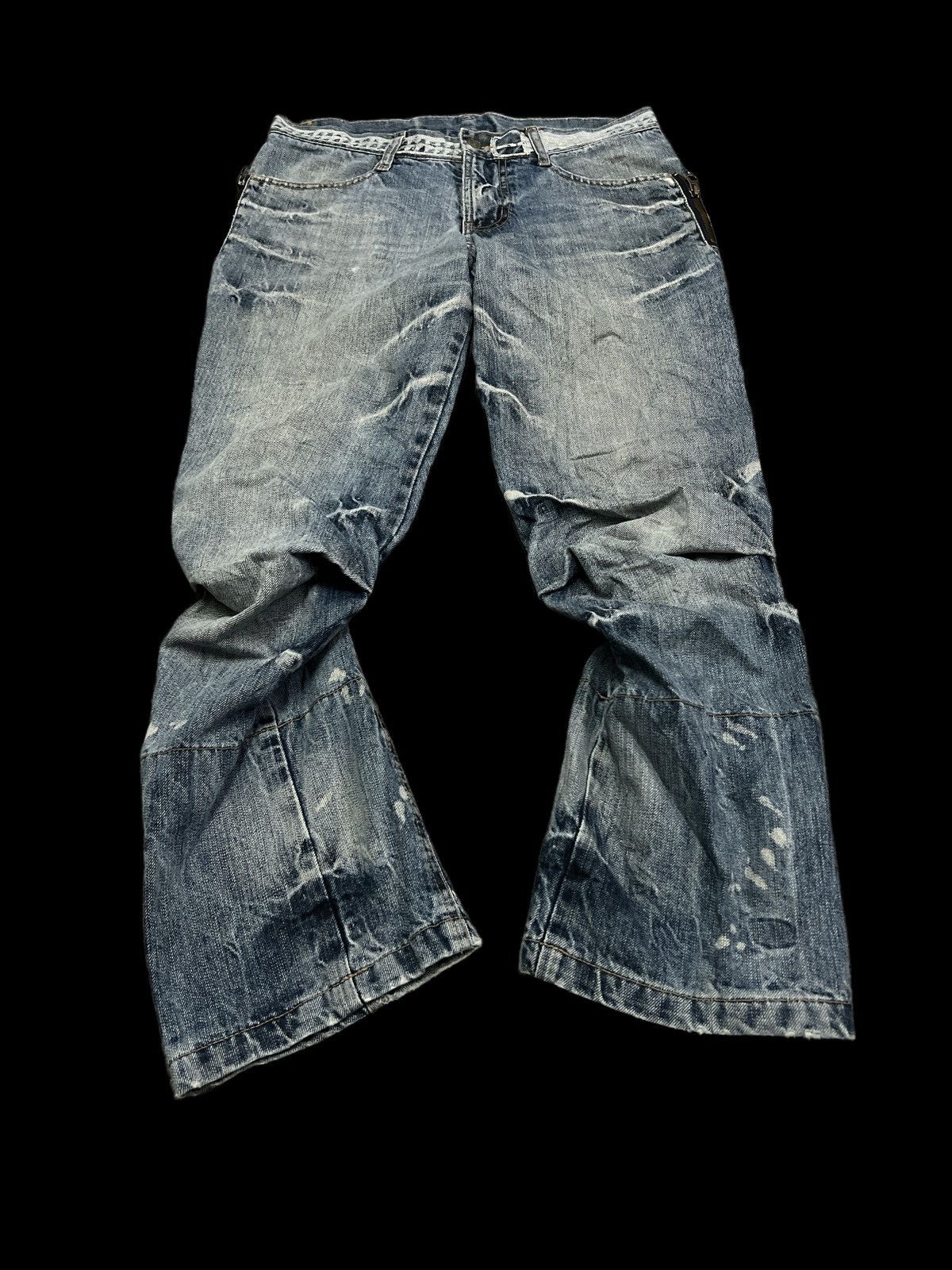 Japanese Brand RARE💥PPFM CROPPED PANTS X ANIME JAPAN DISTRESSED DENIM Size US 32 / EU 48 - 4 Thumbnail