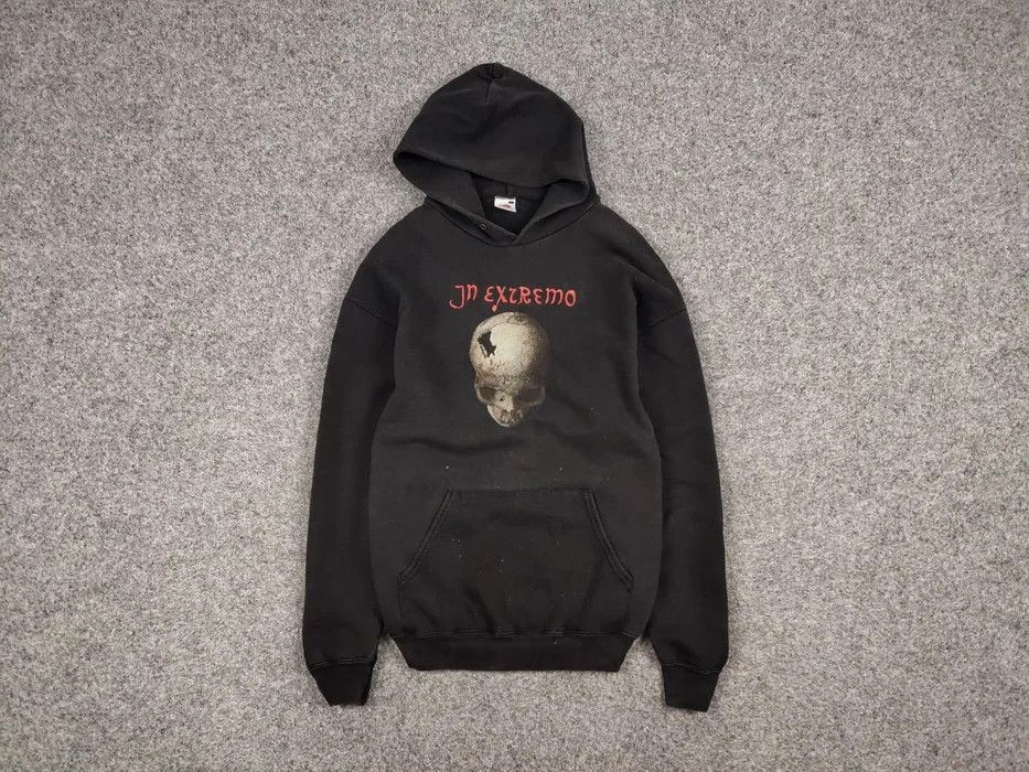 Band Tees Vintage 90's In Extremo Black Faded Logo Hoodie Rock Band Size US M / EU 48-50 / 2 - 1 Thumbnail