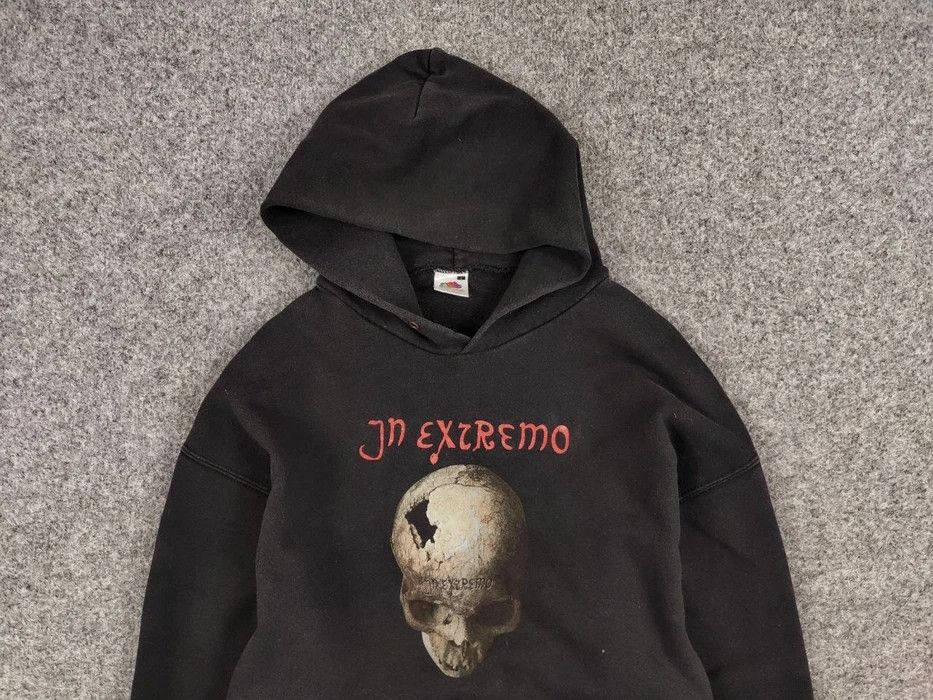 Band Tees Vintage 90's In Extremo Black Faded Logo Hoodie Rock Band Size US M / EU 48-50 / 2 - 4 Thumbnail