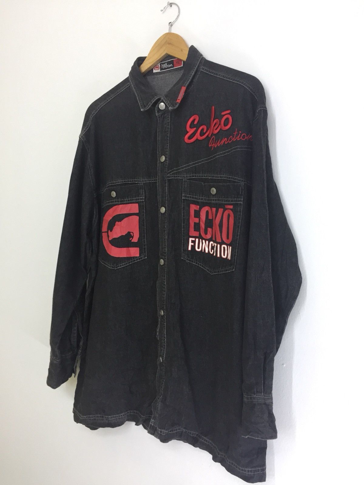 Ecko Unltd. Ecko Function Denim Shirt Spellout Embroidery Size US XL / EU 56 / 4 - 2 Thumbnail