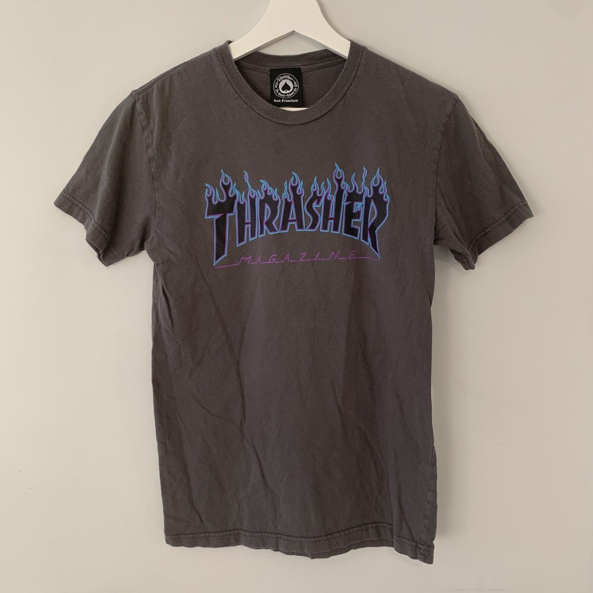 Thrasher × Vintage Thrasher Mag Blue Flames Spellout Logo shirt Travis Style Size US S / EU 44-46 / 1 - 1 Thumbnail