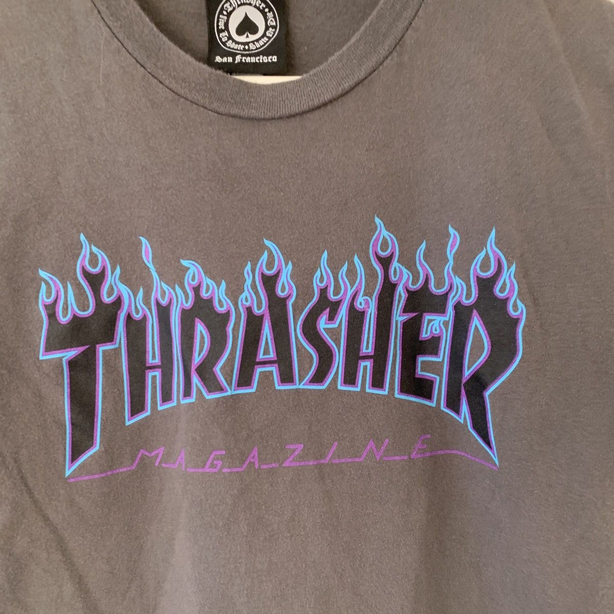 Thrasher × Vintage Thrasher Mag Blue Flames Spellout Logo shirt Travis Style Size US S / EU 44-46 / 1 - 2 Thumbnail
