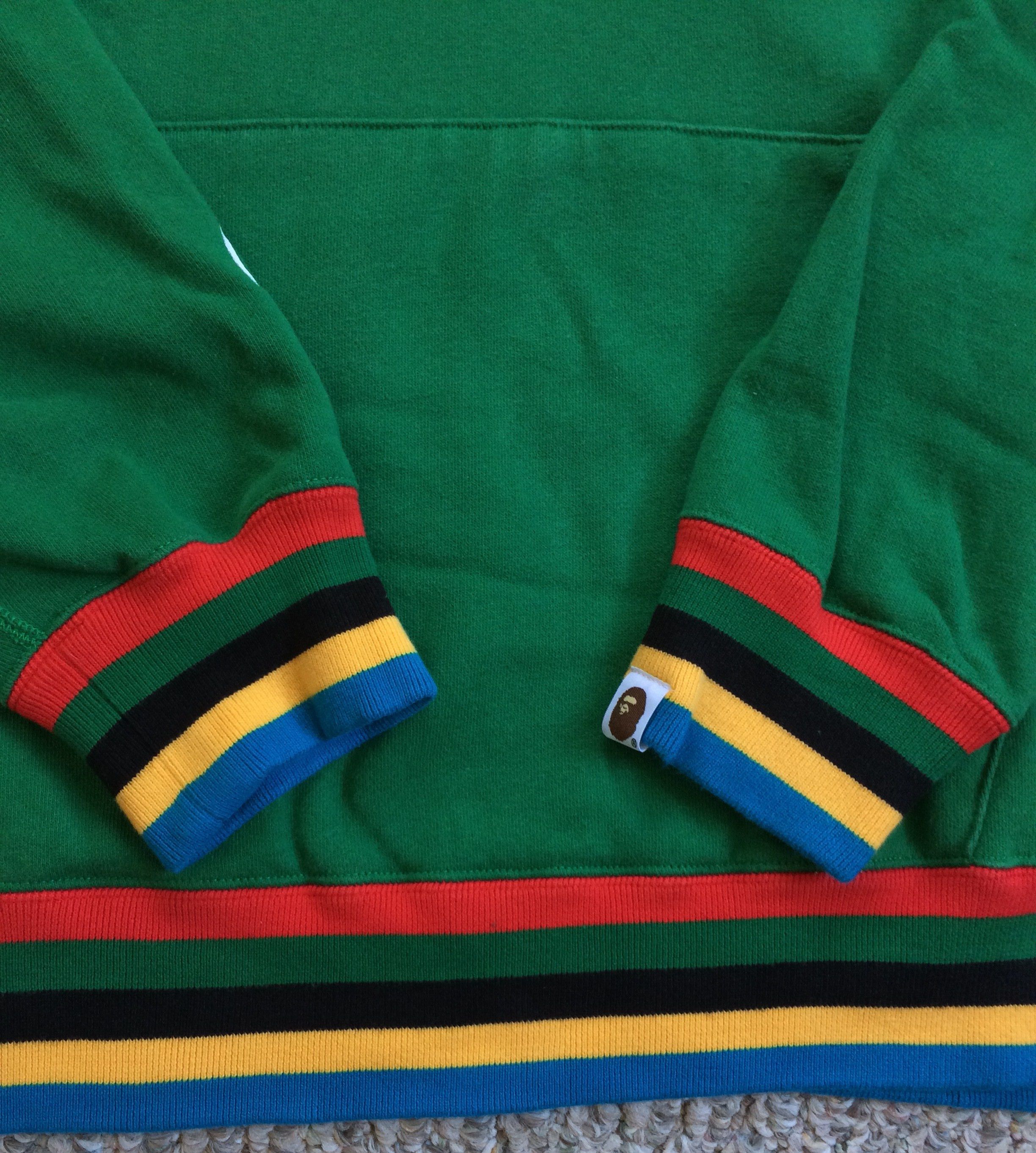 Bape Bathing Ape Green Pullover Shark Hoodie Size US XL / EU 56 / 4 - 2 Thumbnail