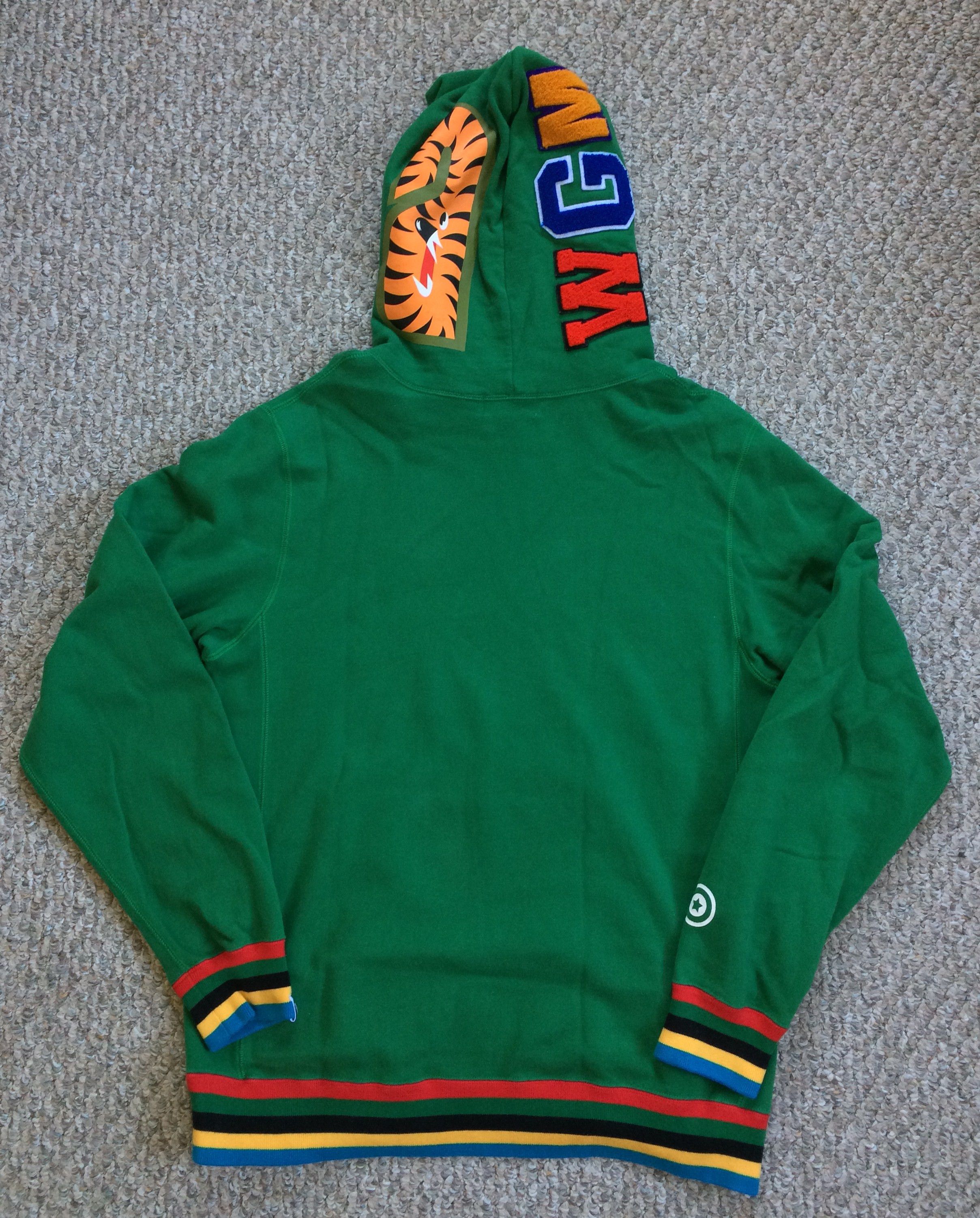 Bape Bathing Ape Green Pullover Shark Hoodie Size US XL / EU 56 / 4 - 8 Thumbnail