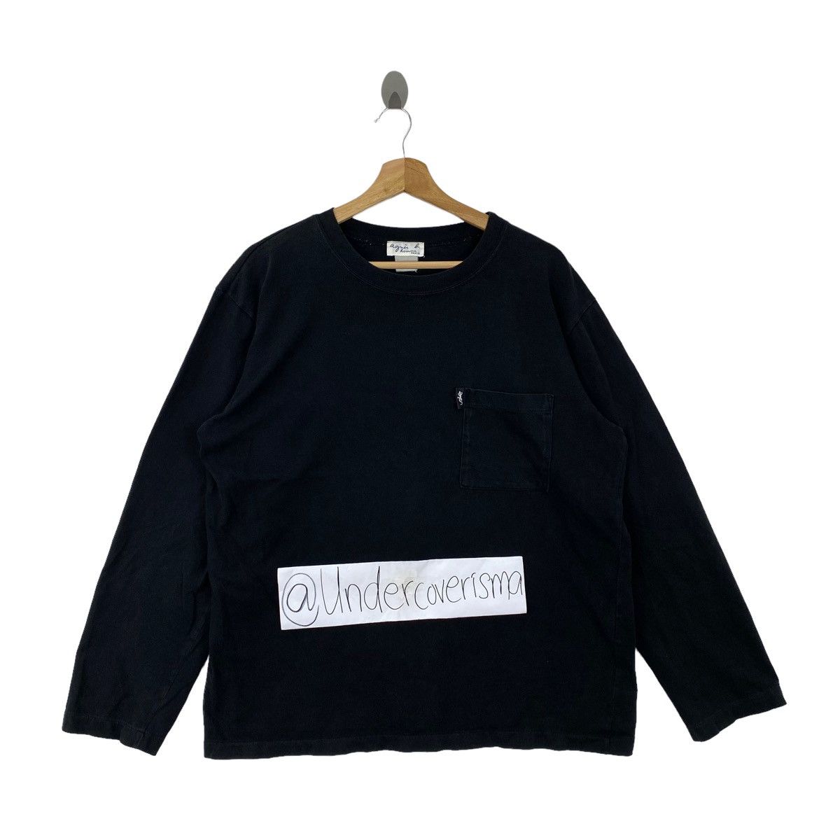agnes b. AGNES B PARIS French Designer Brand Pocket Black Long Sleeve Size US L / EU 52-54 / 3 - 1 Thumbnail