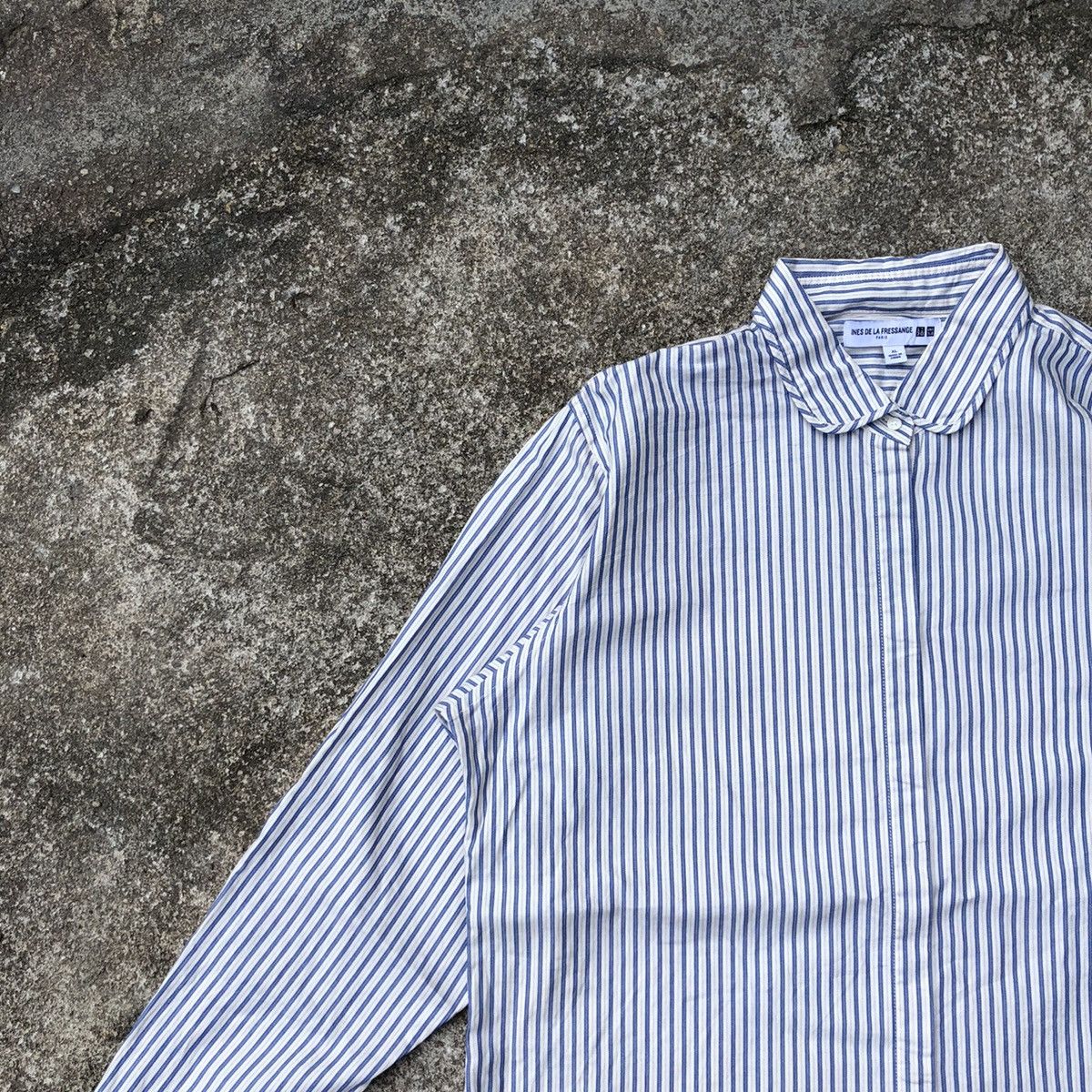 Designer × Japanese Brand × Uniqlo 🔥Rare🔥Uniqlo Ines De La Fressange Stripes Women Button Shirt Size L / US 10 / IT 46 - 7 Thumbnail