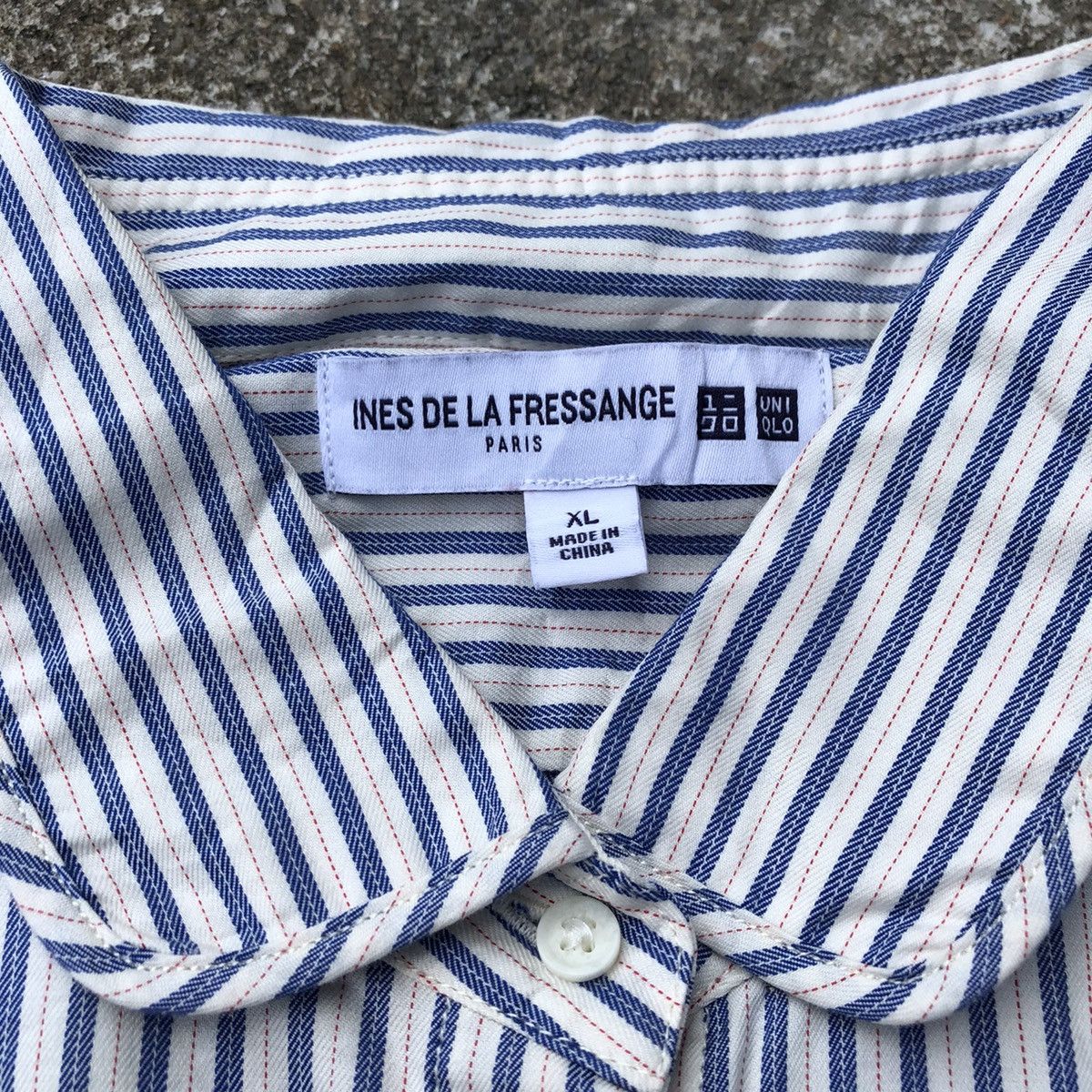 Designer × Japanese Brand × Uniqlo 🔥Rare🔥Uniqlo Ines De La Fressange Stripes Women Button Shirt Size L / US 10 / IT 46 - 11 Thumbnail
