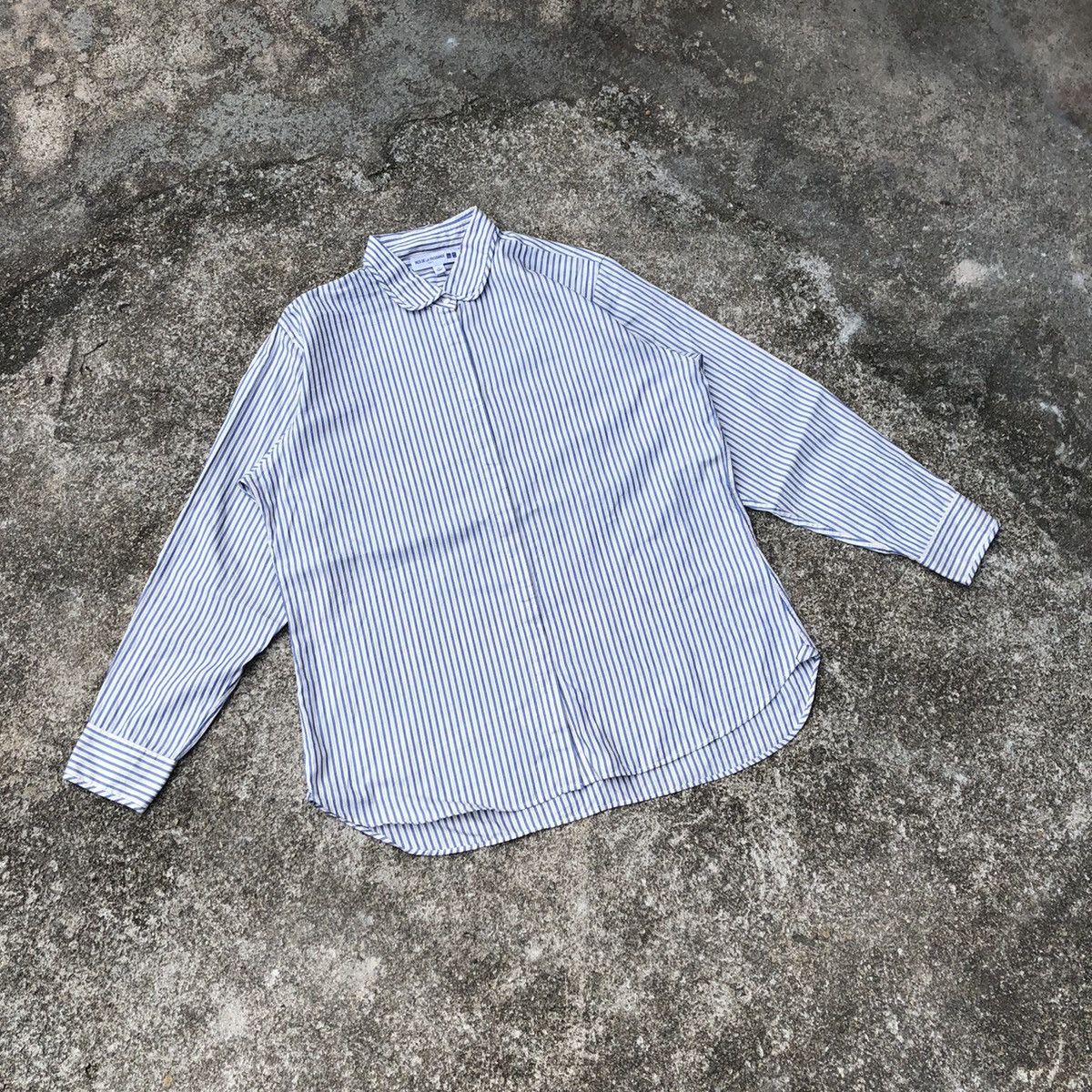 Designer × Japanese Brand × Uniqlo 🔥Rare🔥Uniqlo Ines De La Fressange Stripes Women Button Shirt Size L / US 10 / IT 46 - 1 Thumbnail