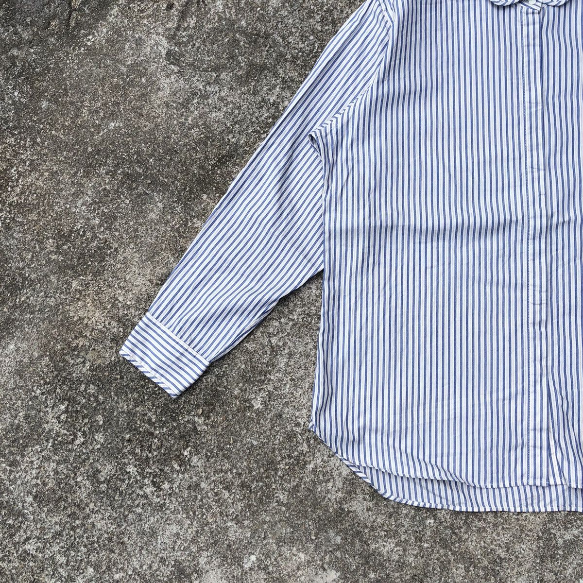 Designer × Japanese Brand × Uniqlo 🔥Rare🔥Uniqlo Ines De La Fressange Stripes Women Button Shirt Size L / US 10 / IT 46 - 8 Thumbnail