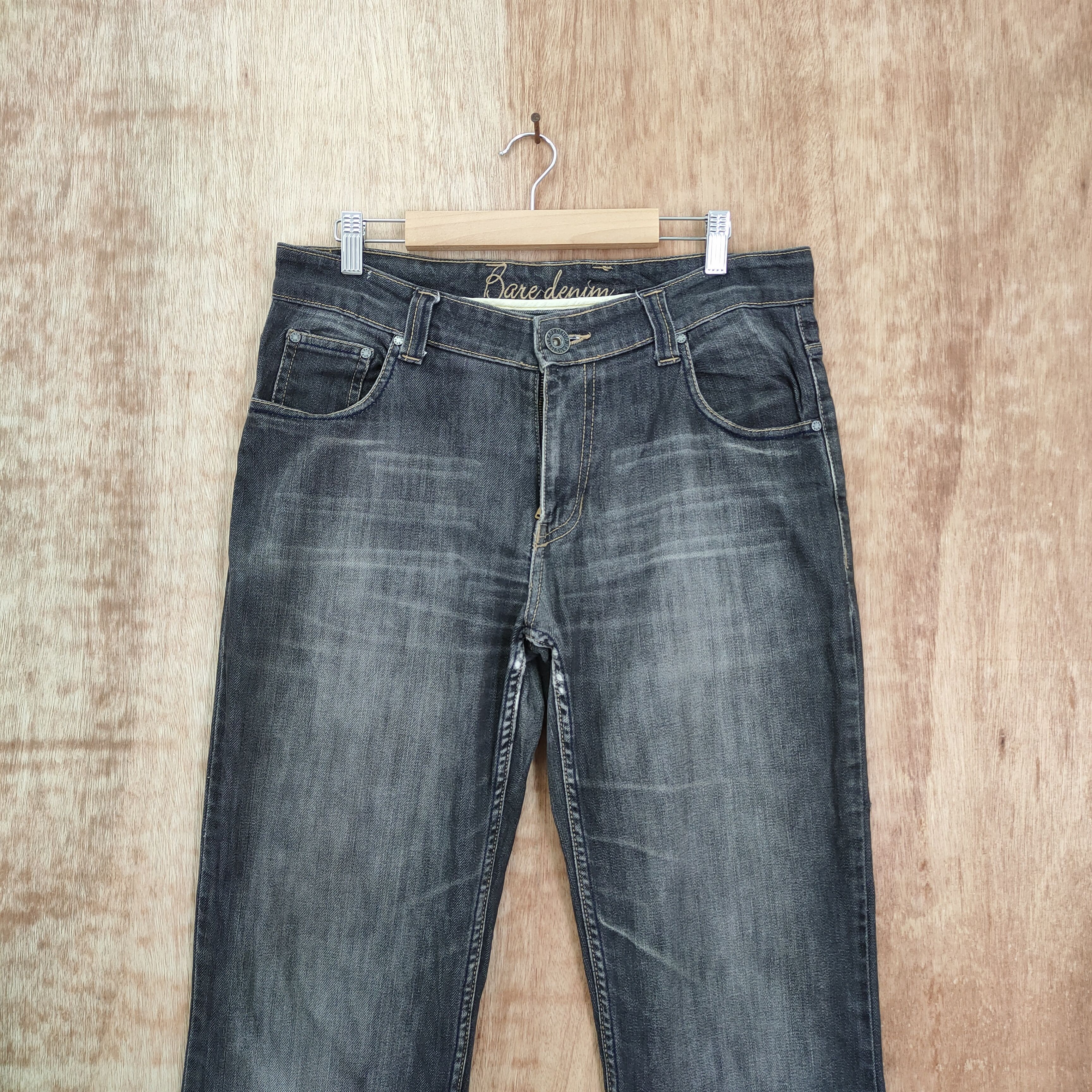 Japanese Brand × Jean × Vintage VINTAGE BARE DENIM FADED BLACK JEANS PANTS Size US 34 / EU 50 - 2 Thumbnail