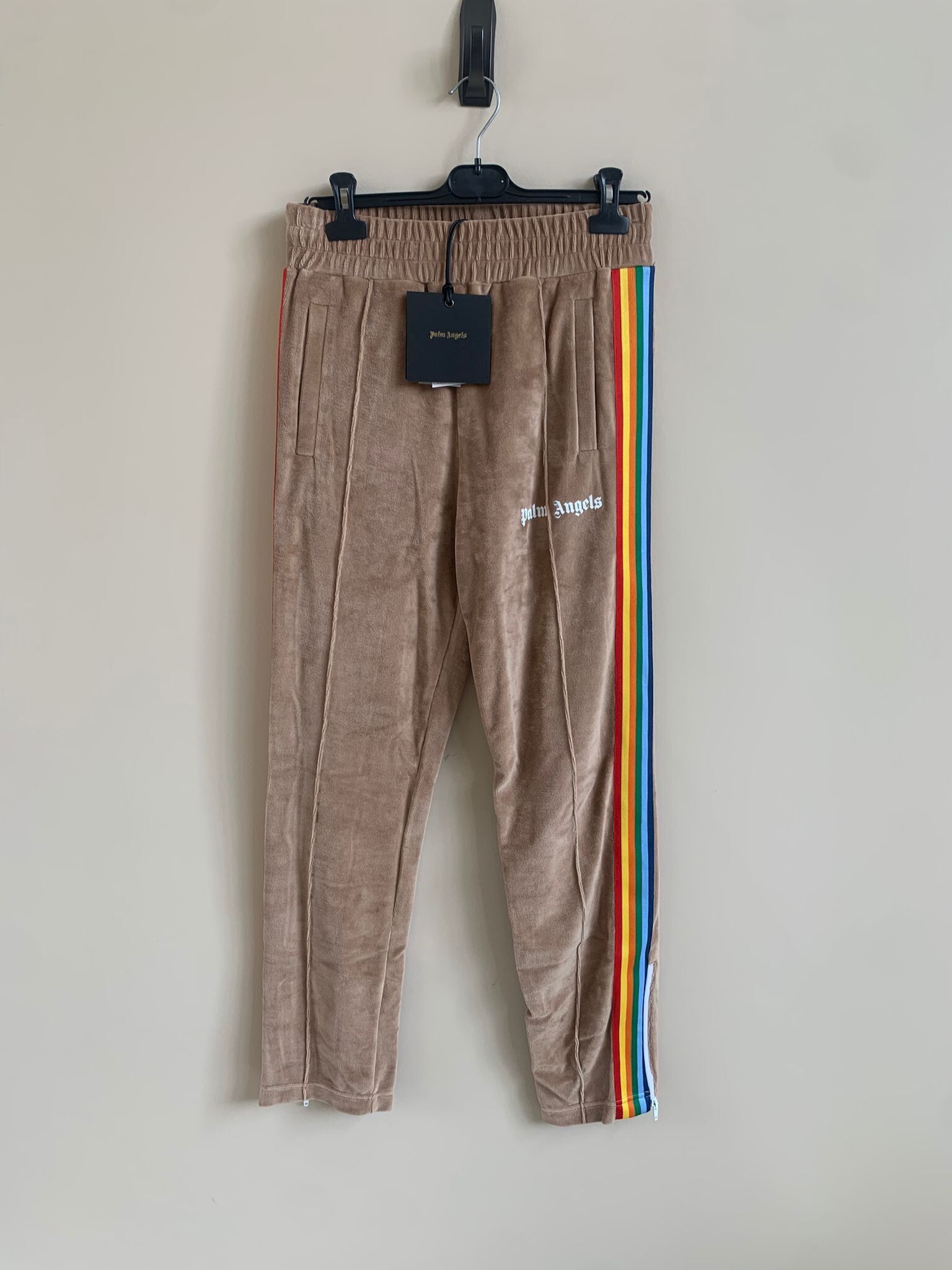 Pre-owned Palm Angels Chenille Sweat Pants In Brown