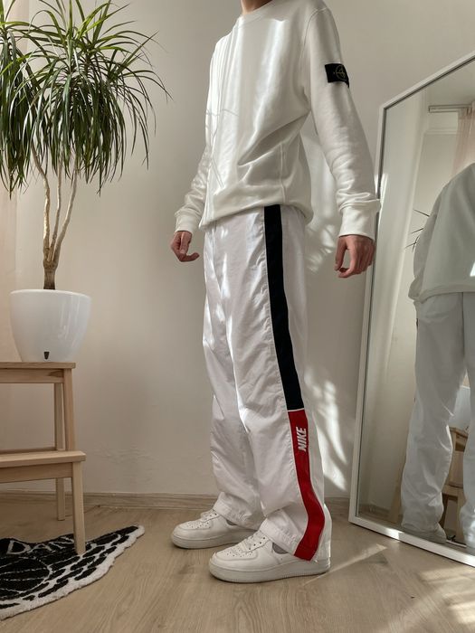 White Vintage Nike Track Pants 