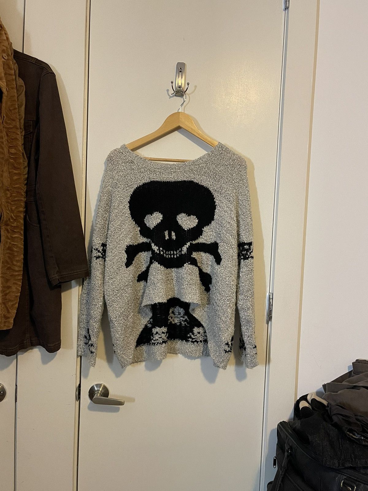 堅実な究極の Japanese Brand Ecco2k skull print boucle sweater | Grailed トップス