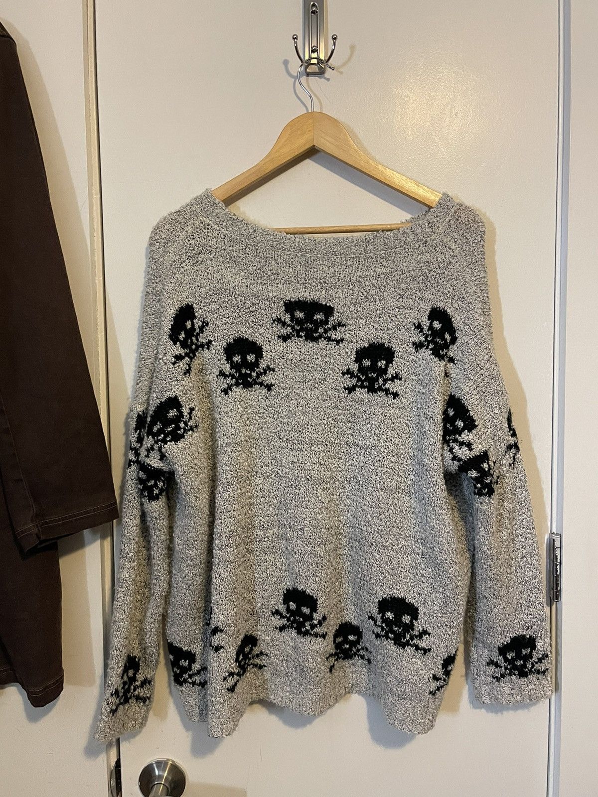 Japanese Brand Ecco2k skull print boucle sweater | Grailed