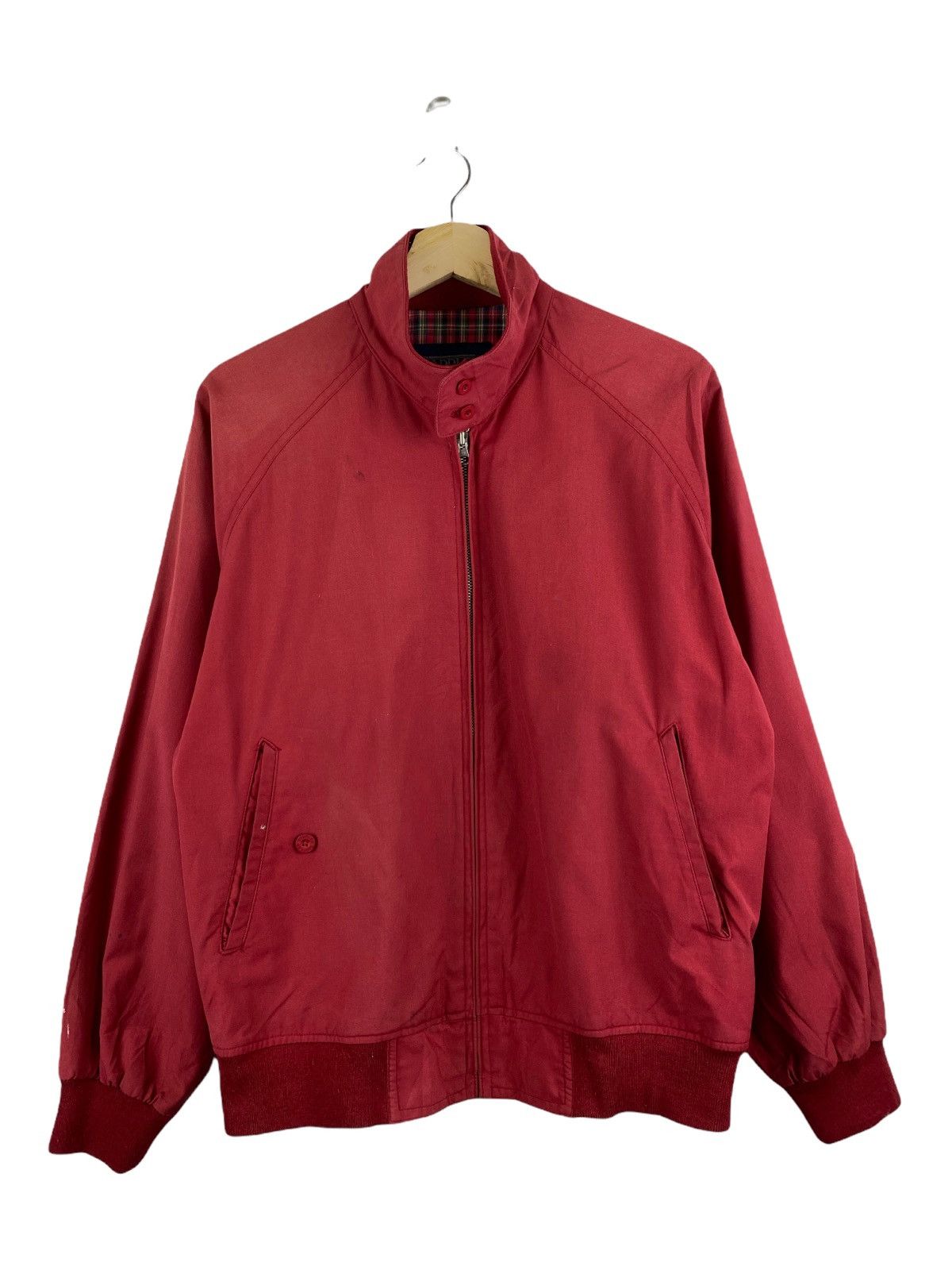image of Vintage Saddler Zip Up Casual Jacket in Maroon, Men's (Size Medium)