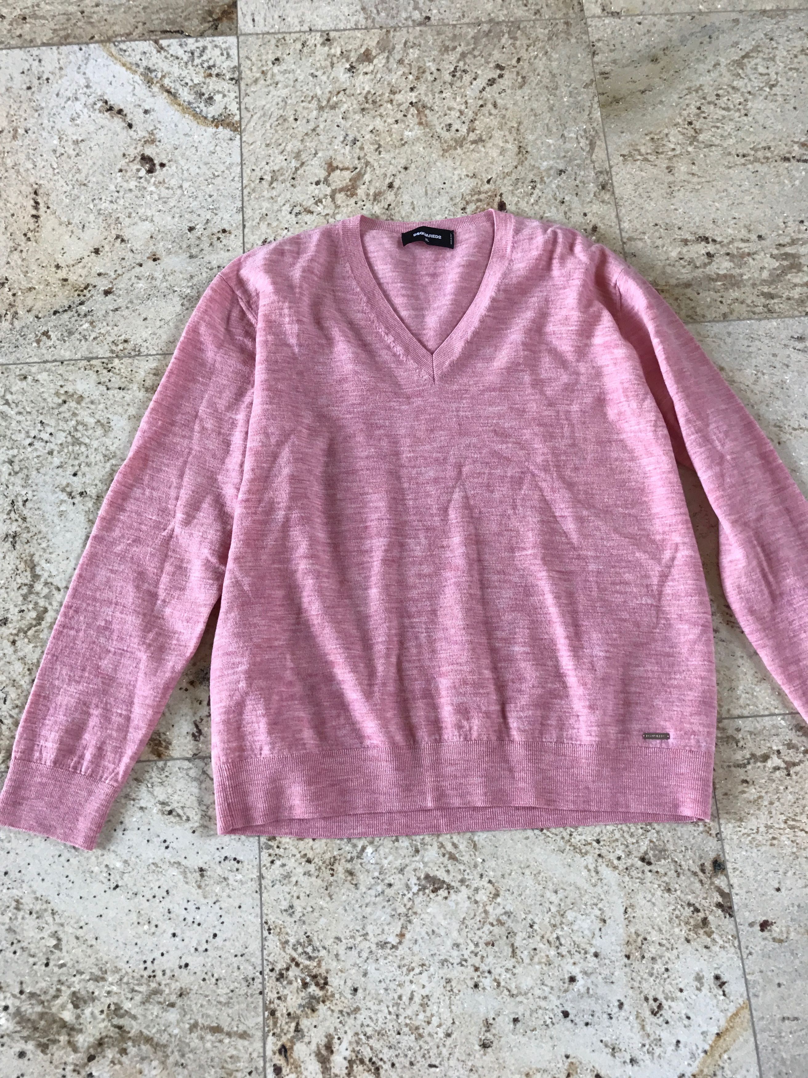 image of Dsquared2 V Neck Pink Melange Knit, Men's (Size XL)