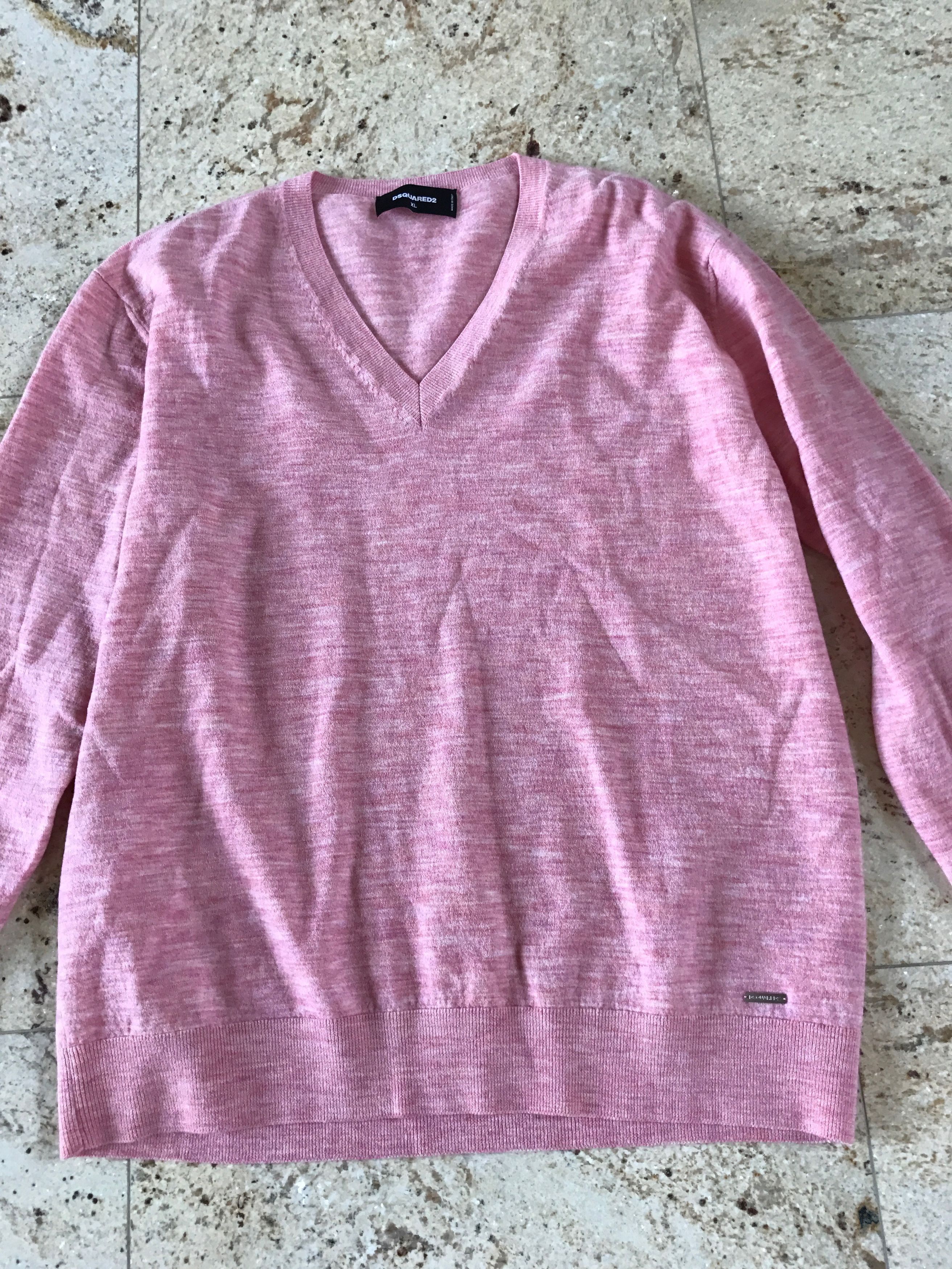 Dsquared2 o1rshd1 V Neck Pink Melange Knit Size US XL / EU 56 / 4 - 3 Thumbnail