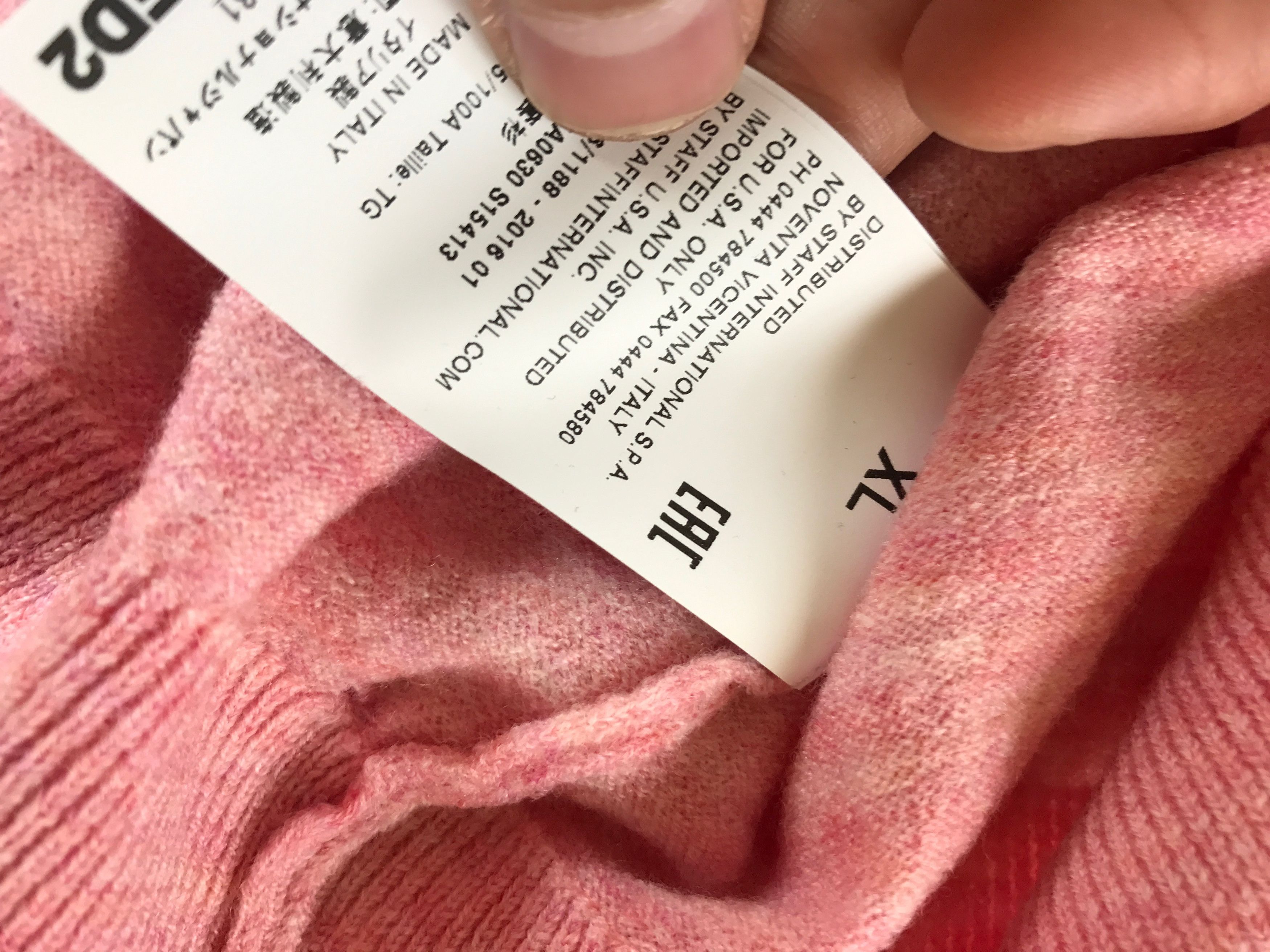 Dsquared2 o1rshd1 V Neck Pink Melange Knit Size US XL / EU 56 / 4 - 12 Thumbnail