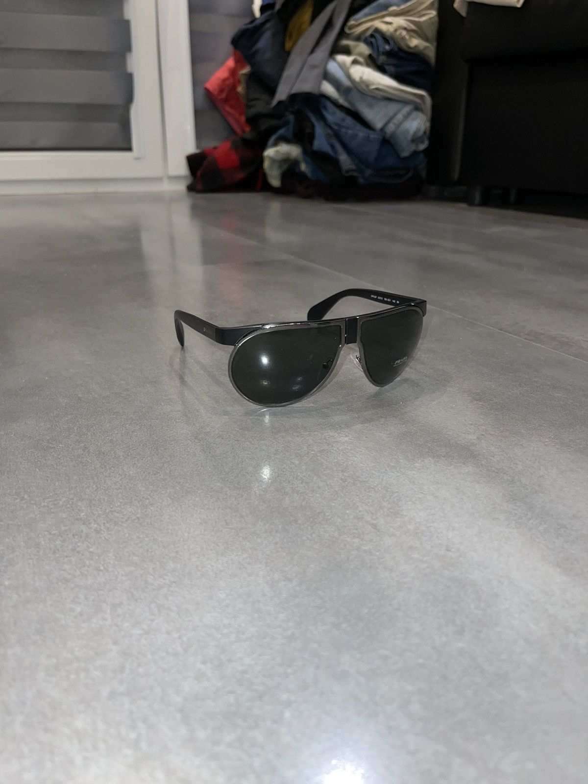Prada Prada SPR23P 1B0-3O1 Black Aviator Sunglasses Size ONE SIZE - 3 Thumbnail