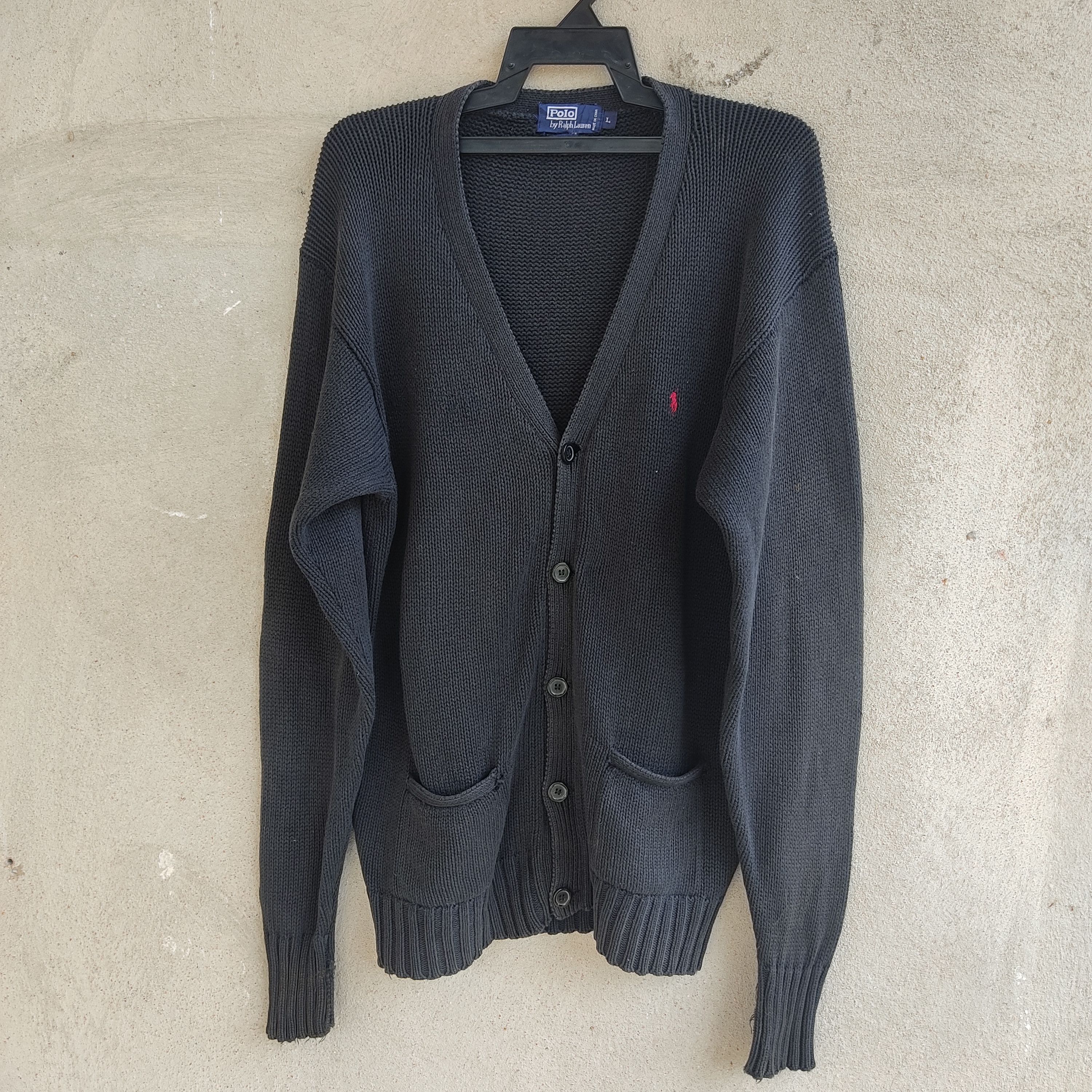 Homespun Knitwear Polo by Ralph Lauren Black Cardigan Knitwear Size US M / EU 48-50 / 2 - 1 Thumbnail