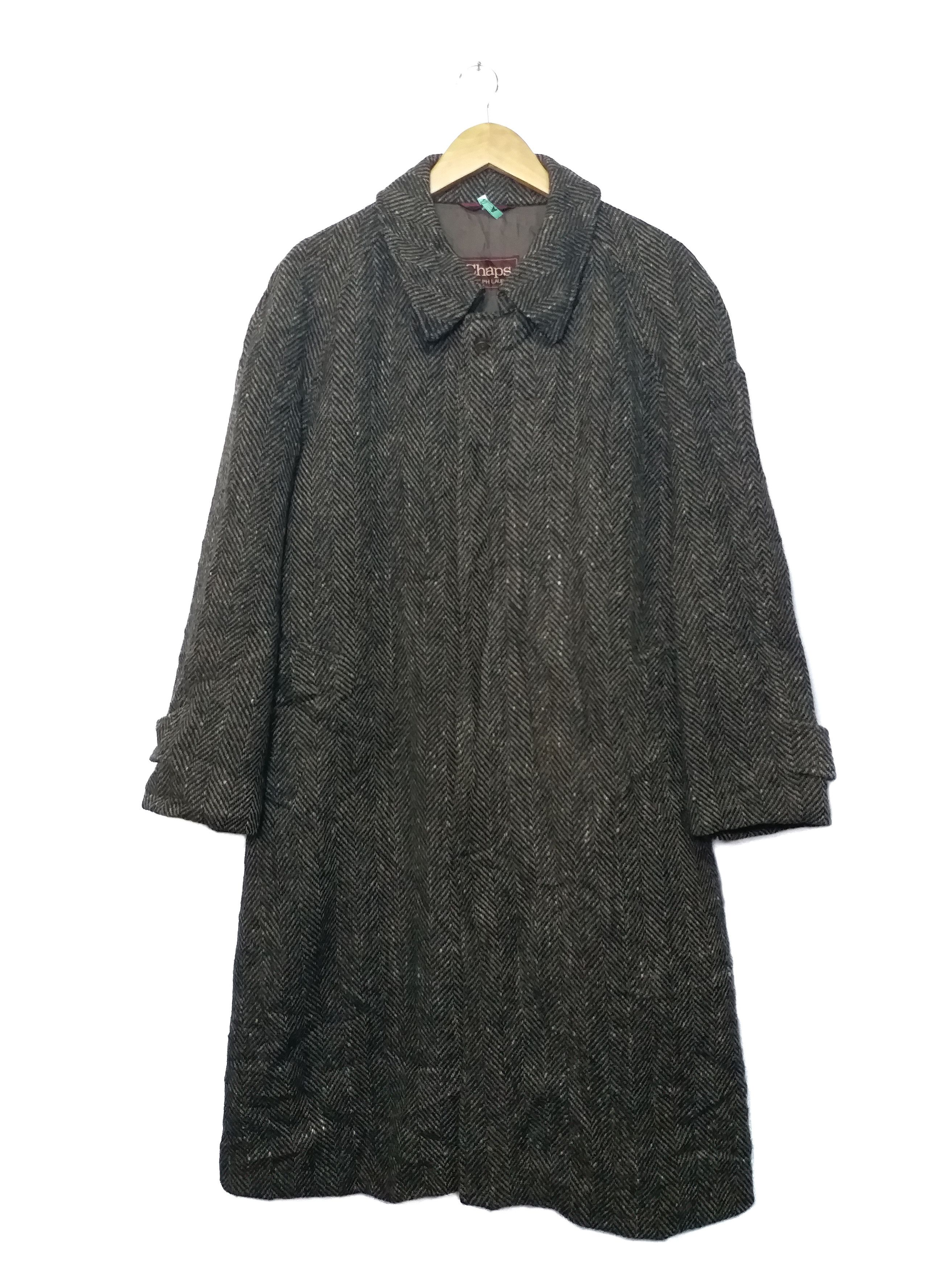Chaps Ralph Lauren VINTAGE 80’s🔥Houndstooth Long Coat Wool Chaps Ralph Lauren Size US L / EU 52-54 / 3 - 1 Thumbnail