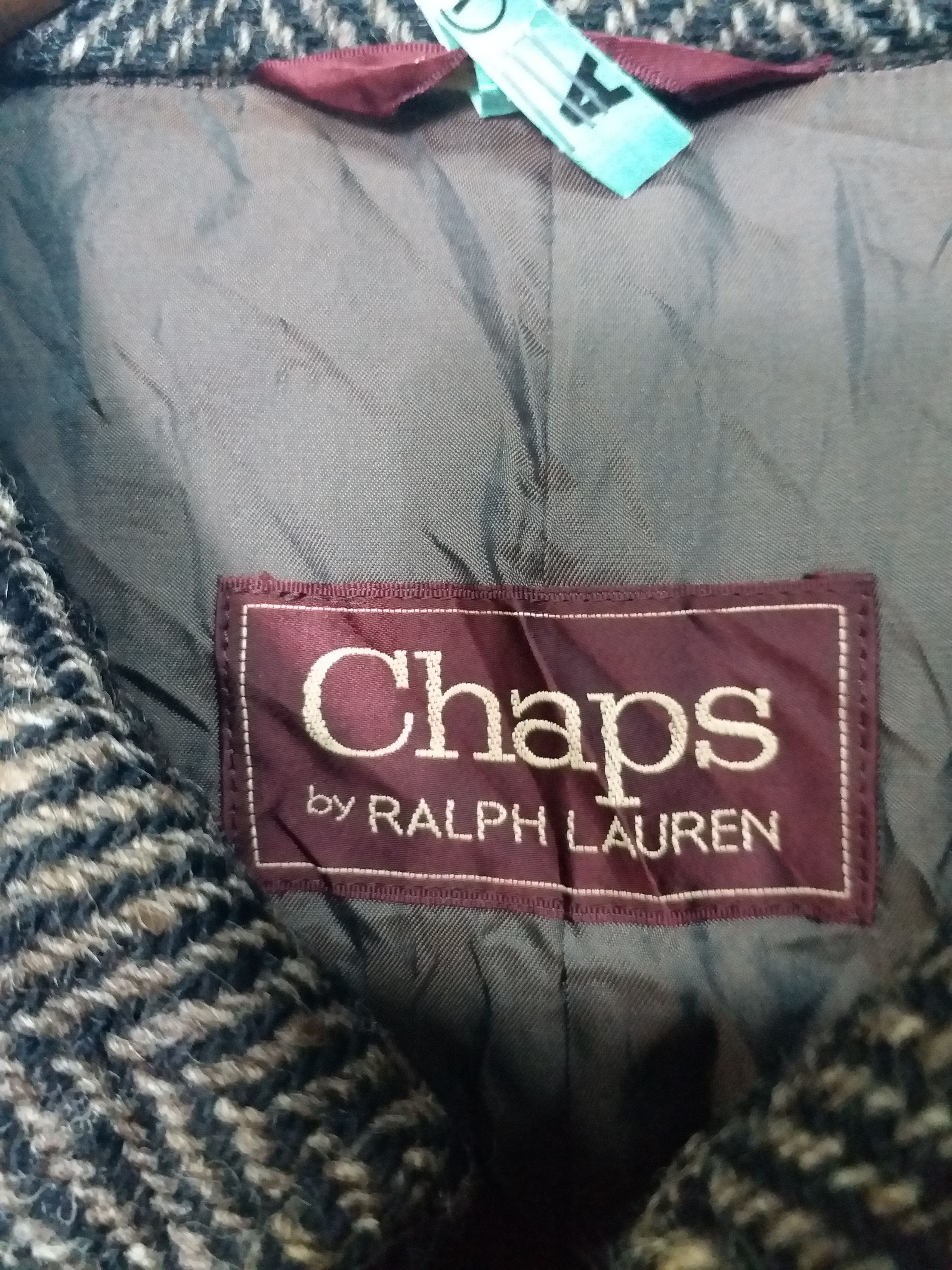 Chaps Ralph Lauren VINTAGE 80’s🔥Houndstooth Long Coat Wool Chaps Ralph Lauren Size US L / EU 52-54 / 3 - 4 Thumbnail