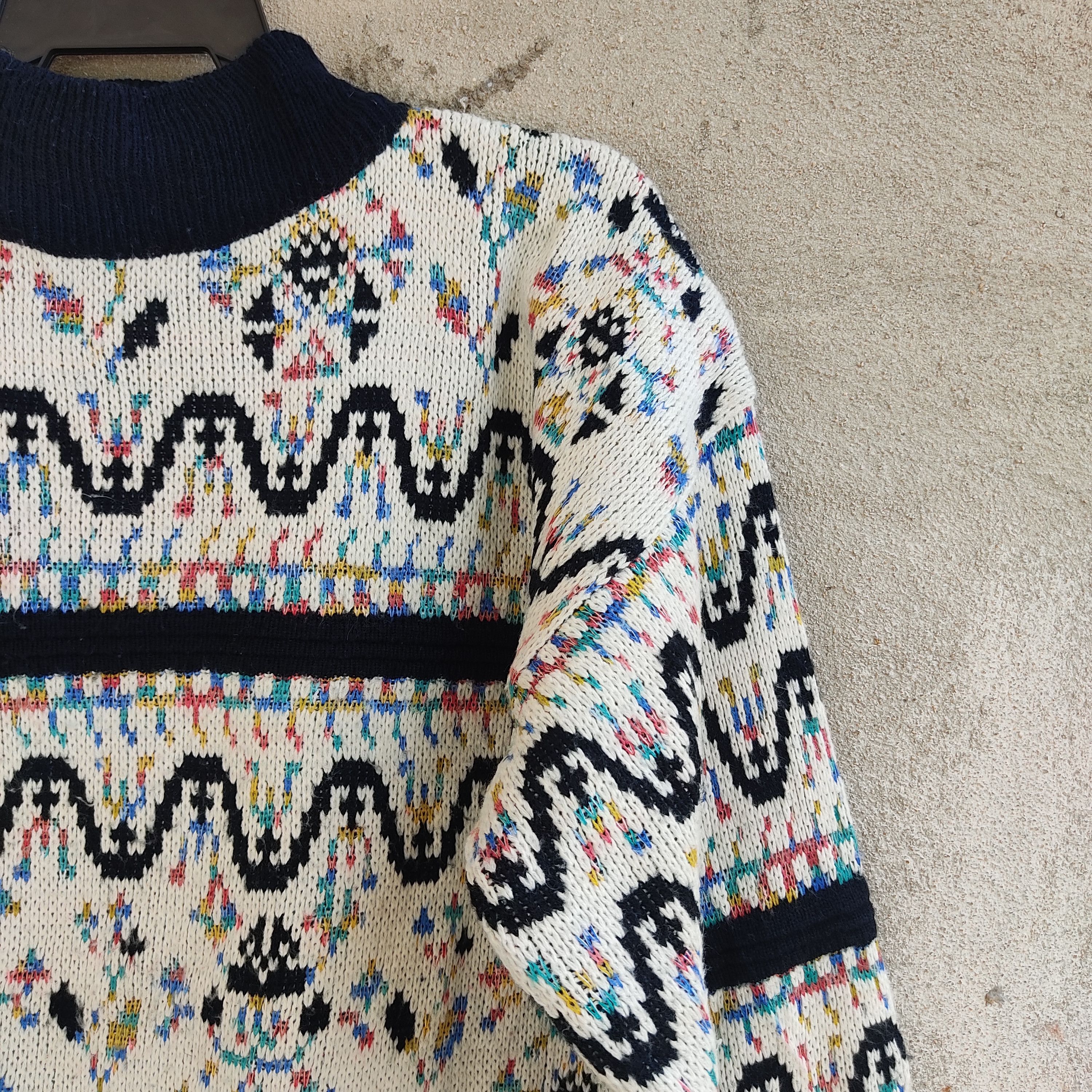Other Art Motif Multicolour Turtle Neck Knitwear Jumper Size US M / EU 48-50 / 2 - 5 Thumbnail