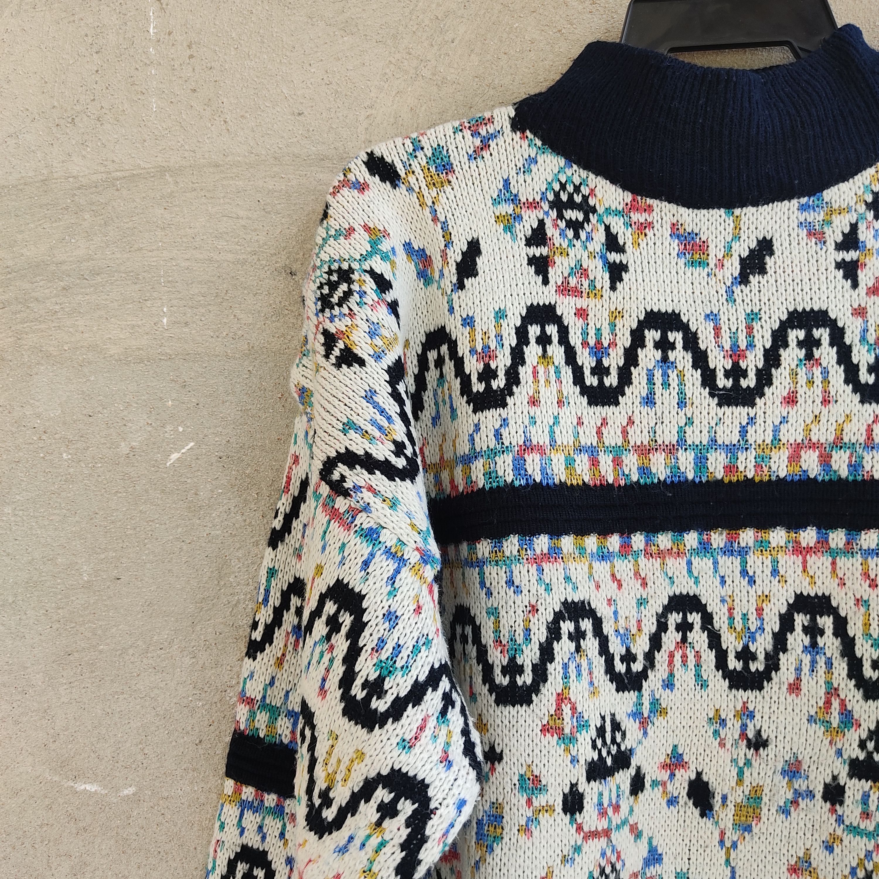 Other Art Motif Multicolour Turtle Neck Knitwear Jumper Size US M / EU 48-50 / 2 - 4 Thumbnail