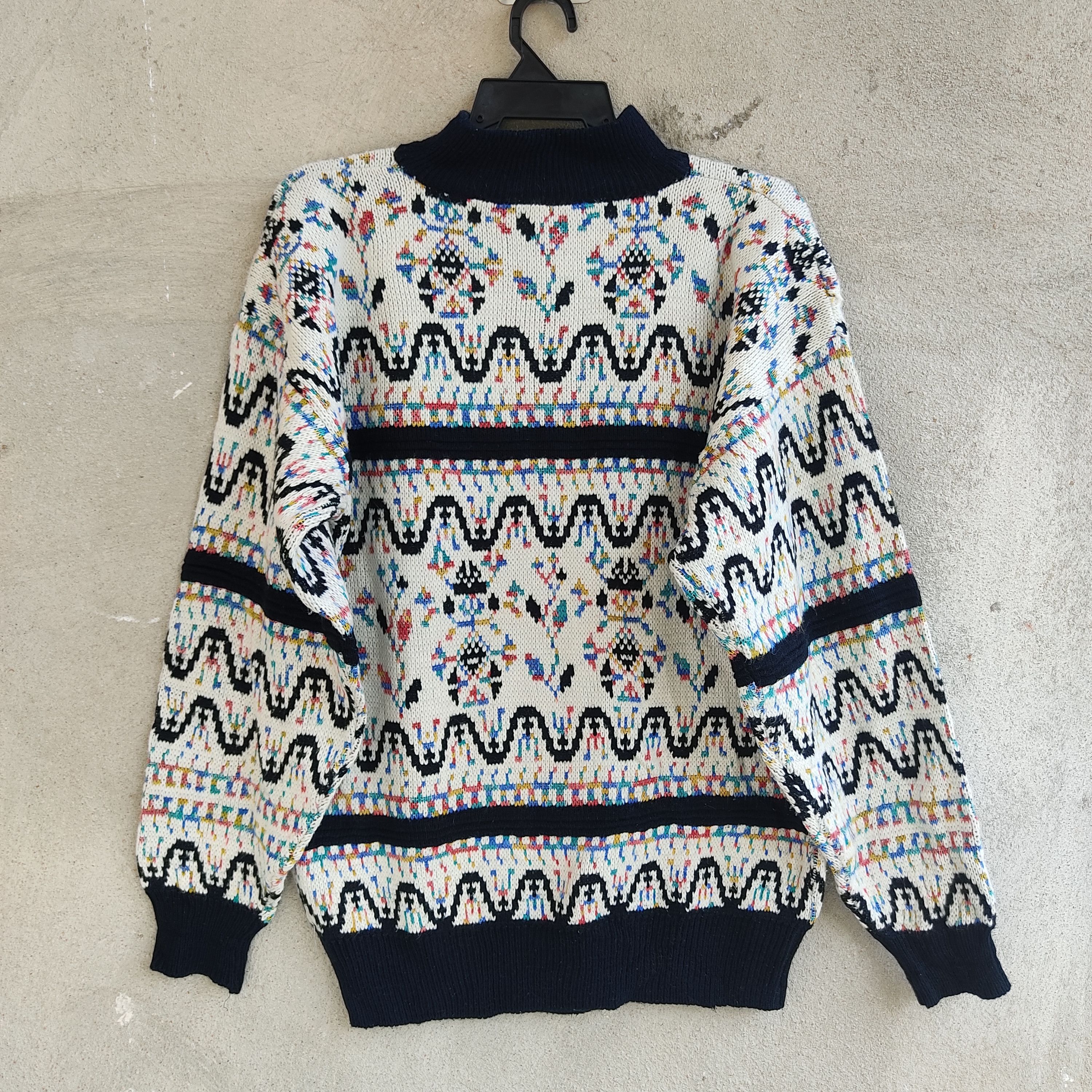 Other Art Motif Multicolour Turtle Neck Knitwear Jumper Size US M / EU 48-50 / 2 - 11 Thumbnail